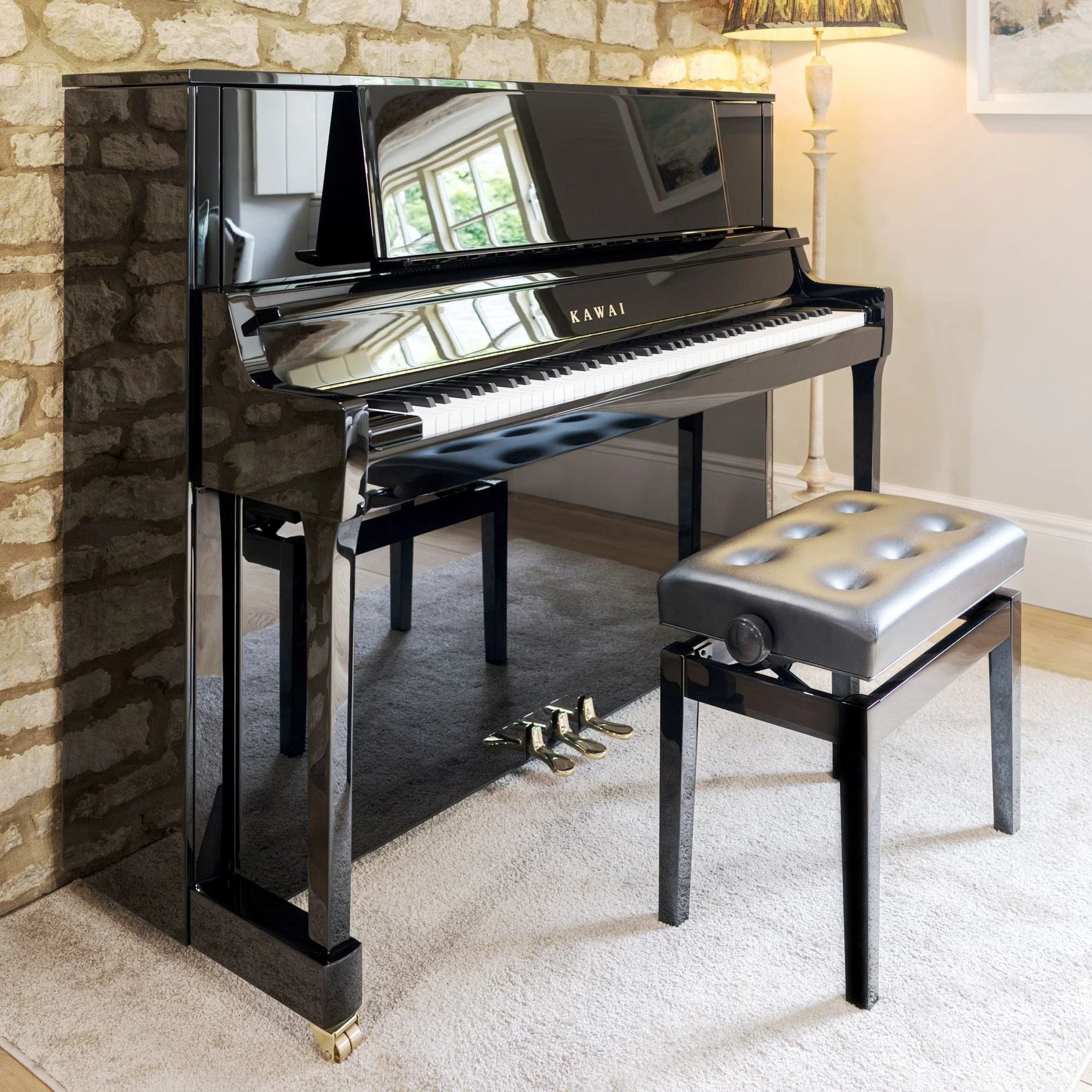 Kawai K400 Upright Piano; Polished Ebony - Image 4