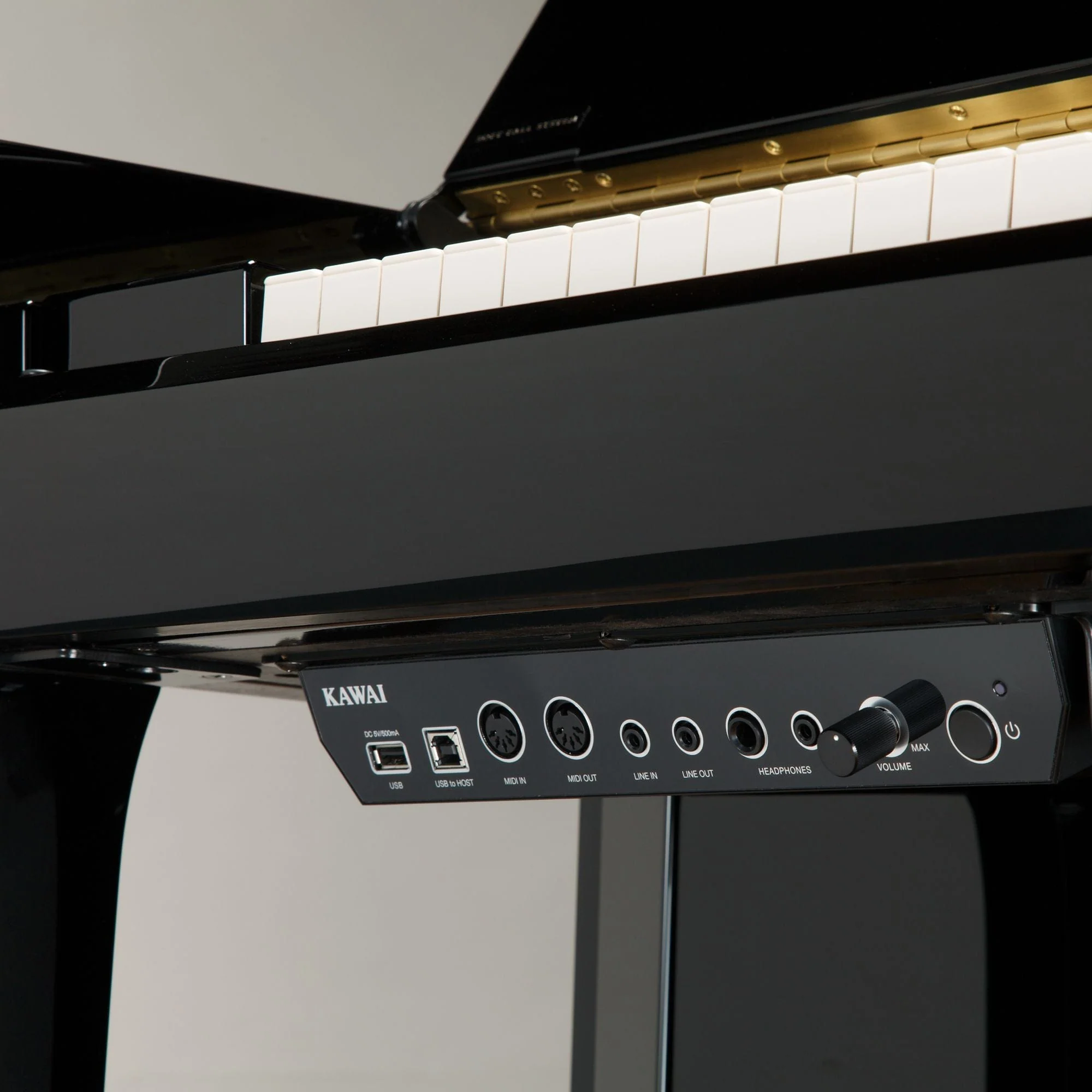 Kawai K500 ATX4 Anytime Silent Upright Piano; Polished Ebony - Image 3