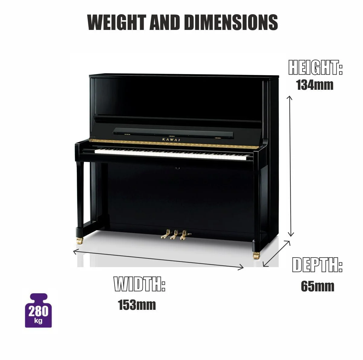 Kawai K600-AS Upright Piano; Polished Ebony - Image 9