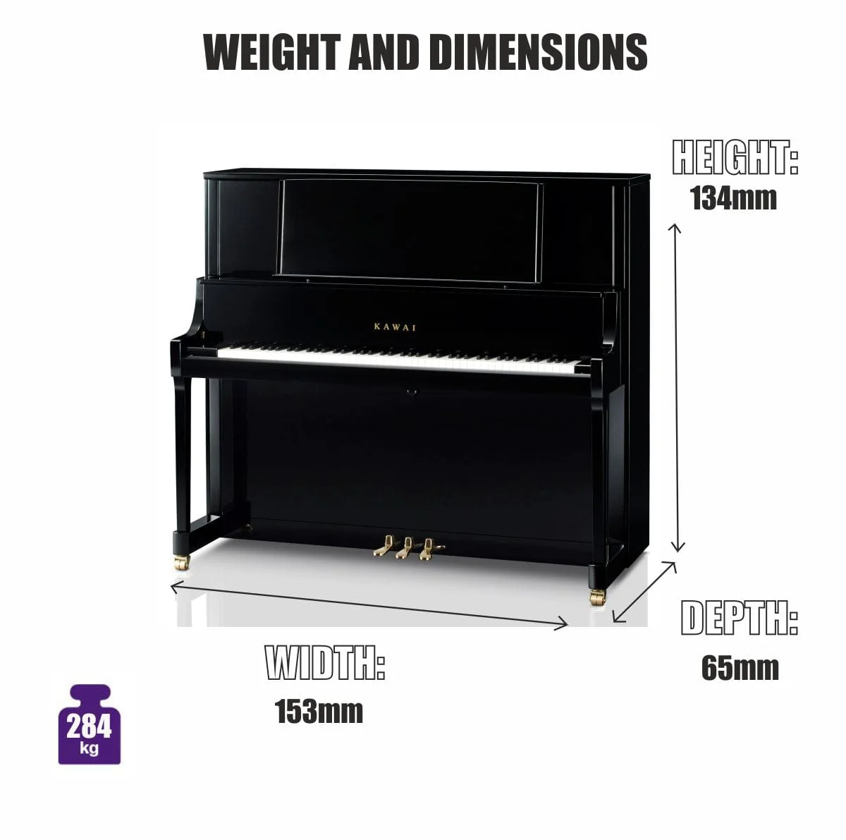Kawai K800-AS Upright Piano; Polished Ebony - Image 10