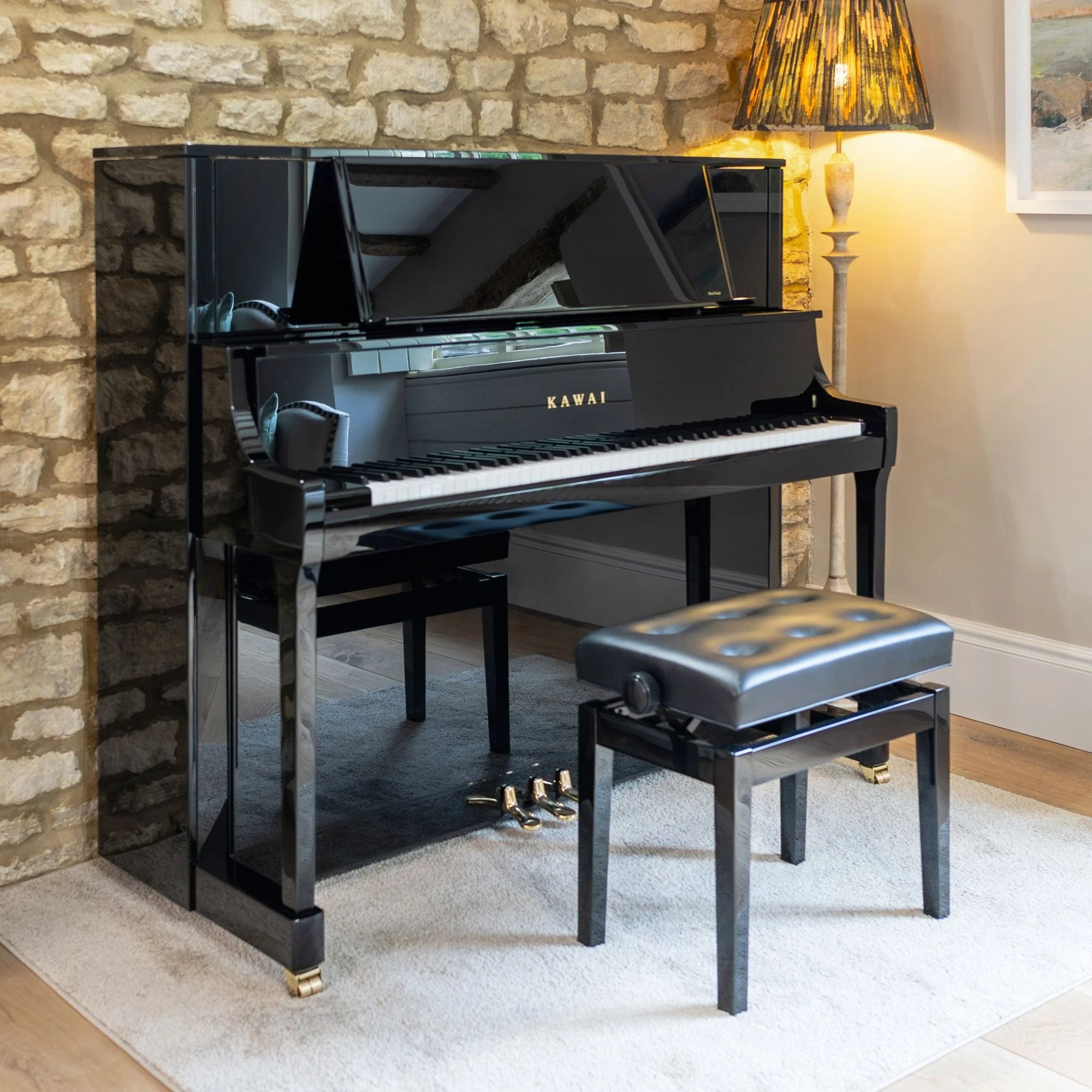 Kawai K800-AS Upright Piano; Polished Ebony - Image 3