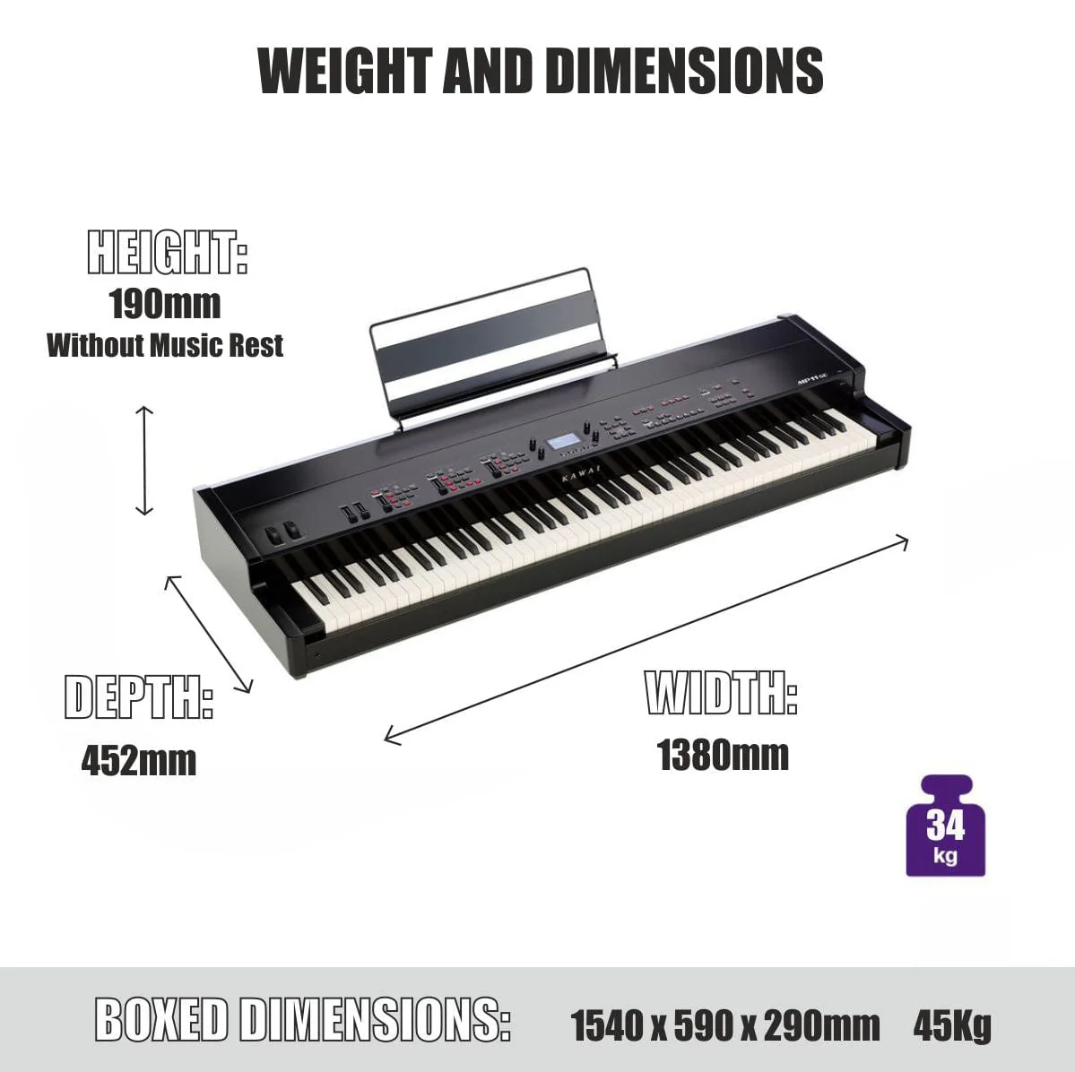 Kawai MP11-SE Stage Piano With Wooden Hammer Action - Image 3