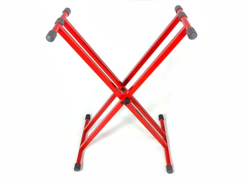 Keyboard Stand Deluxe Welded Double Braced X-Frame by Taurus Stands; Red KXWD01R - Image 3