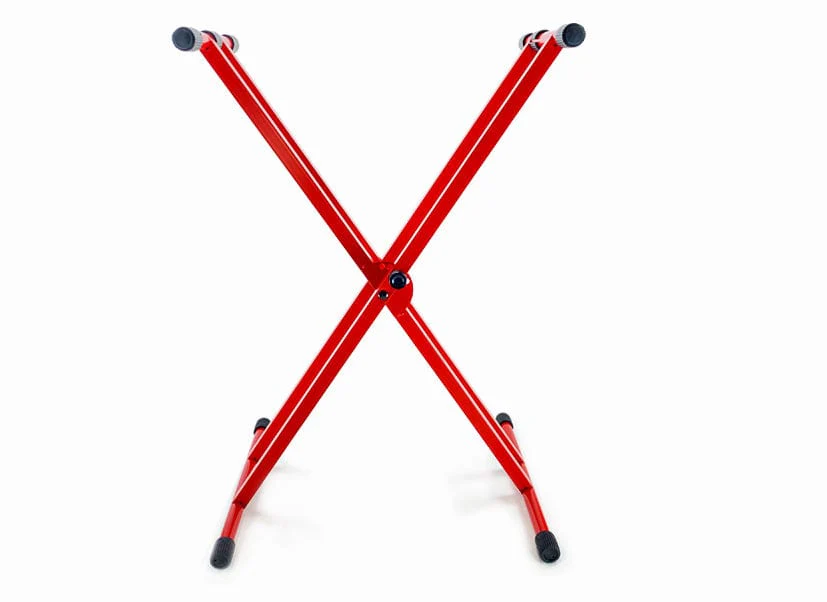 Keyboard Stand Deluxe Welded Double Braced X-Frame by Taurus Stands; Red KXWD01R - Image 4