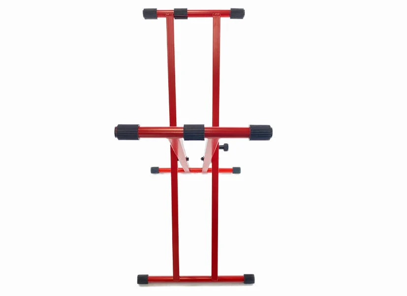 Keyboard Stand Deluxe Welded Double Braced X-Frame by Taurus Stands; Red KXWD01R - Image 6