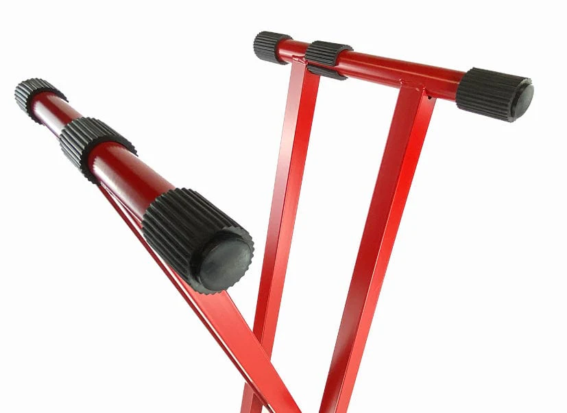 Keyboard Stand Deluxe Welded Double Braced X-Frame by Taurus Stands; Red KXWD01R - Image 7