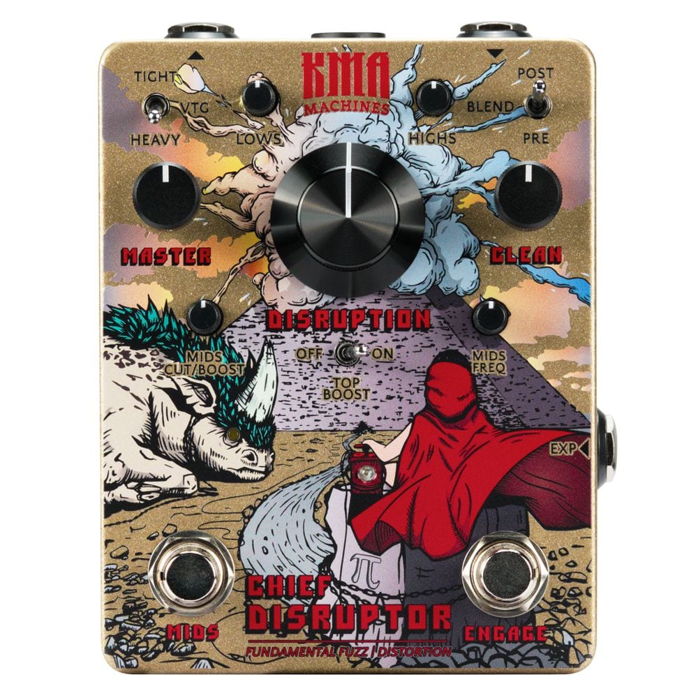 KMA Machines Chief Disruptor Fundamental Fuzz Distortion Guitar Pedal | With 2 FREE Pedal Toppers