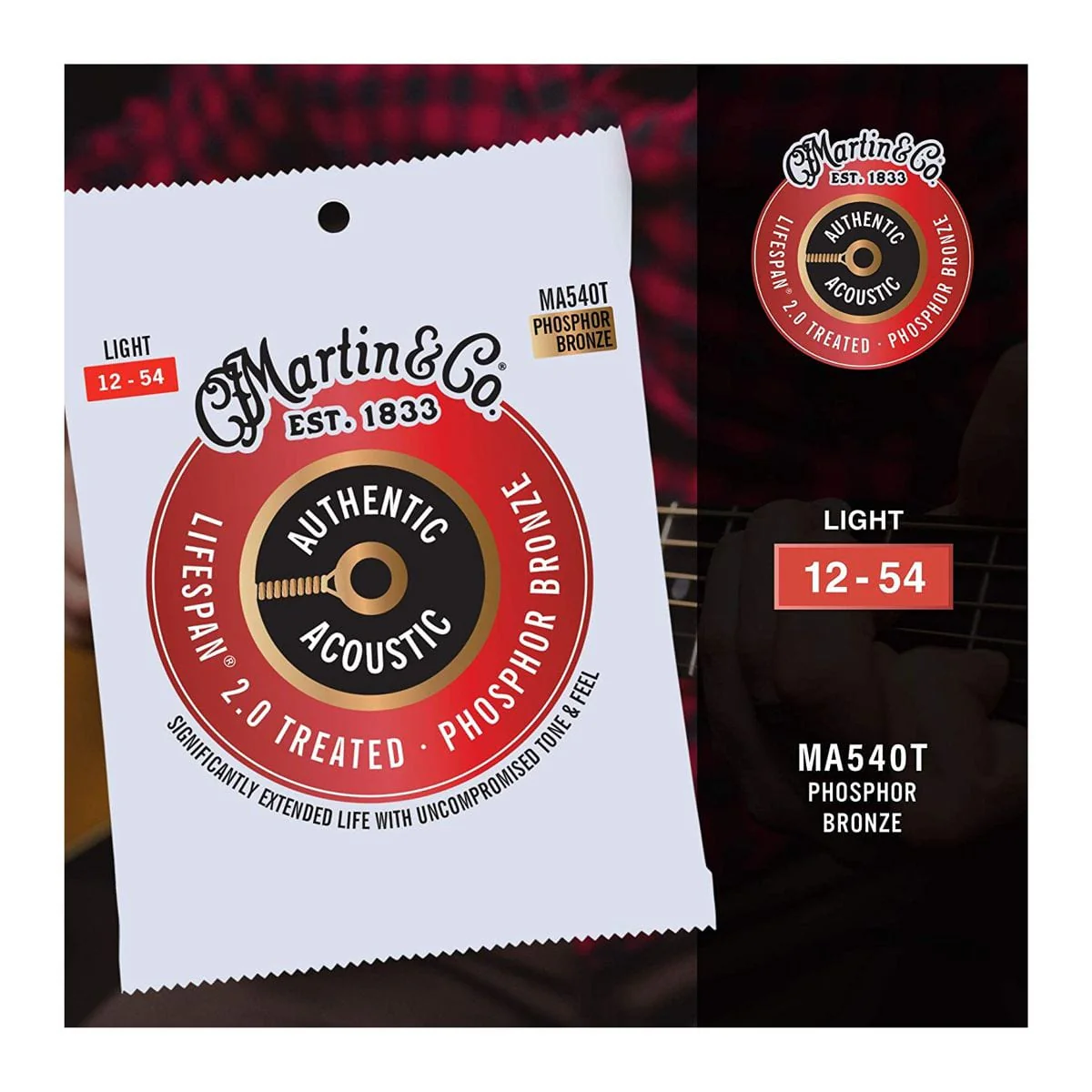 Martin Authentic Acoustic Lifespan 2.0 Light 12-54 Guitar String Set - Image 4