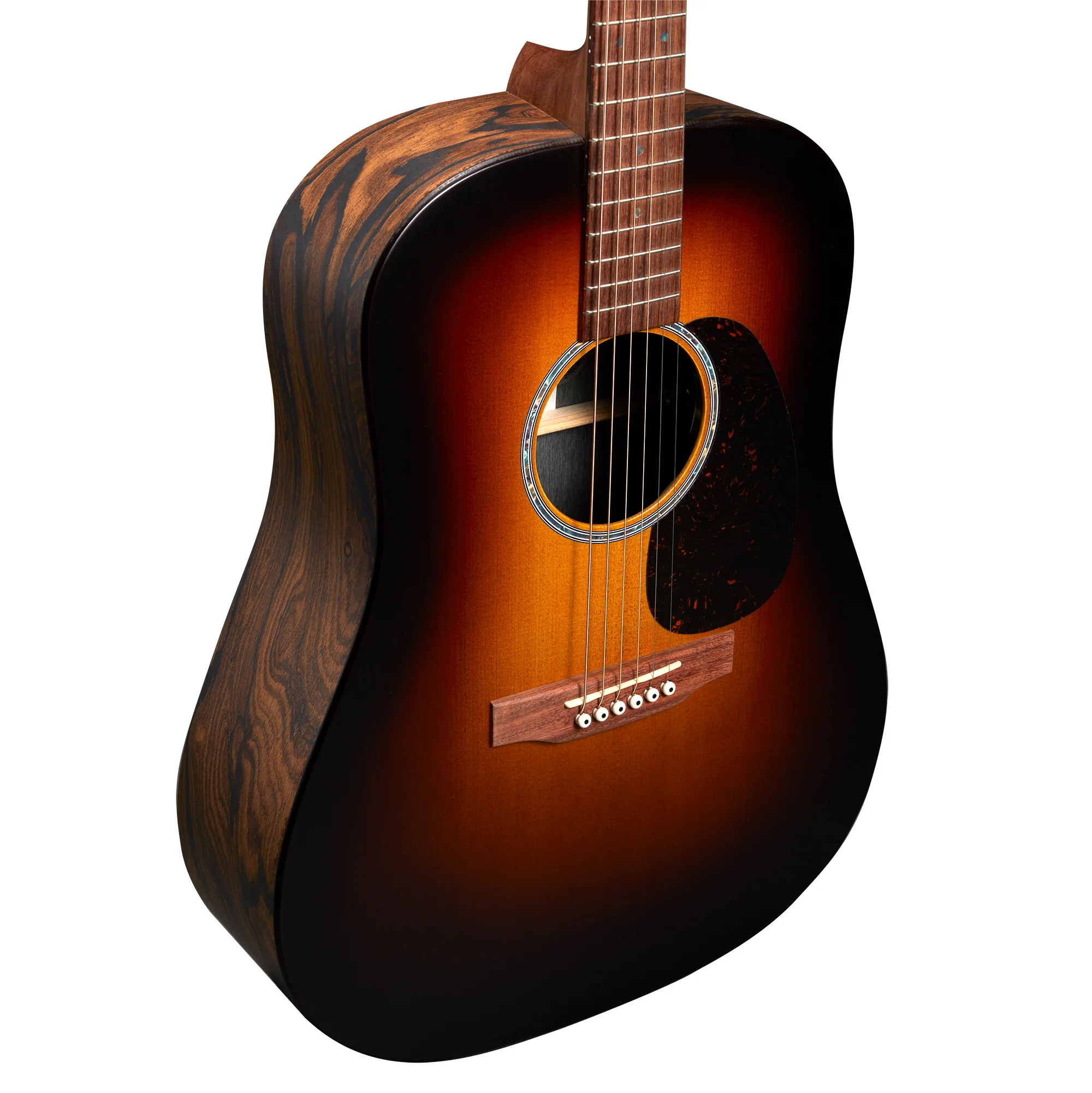 Martin D-X2E Electro Acoustic Guitar; Solid Spruce Sunburst / Ziricote | Incl Softshell Case - Image 7