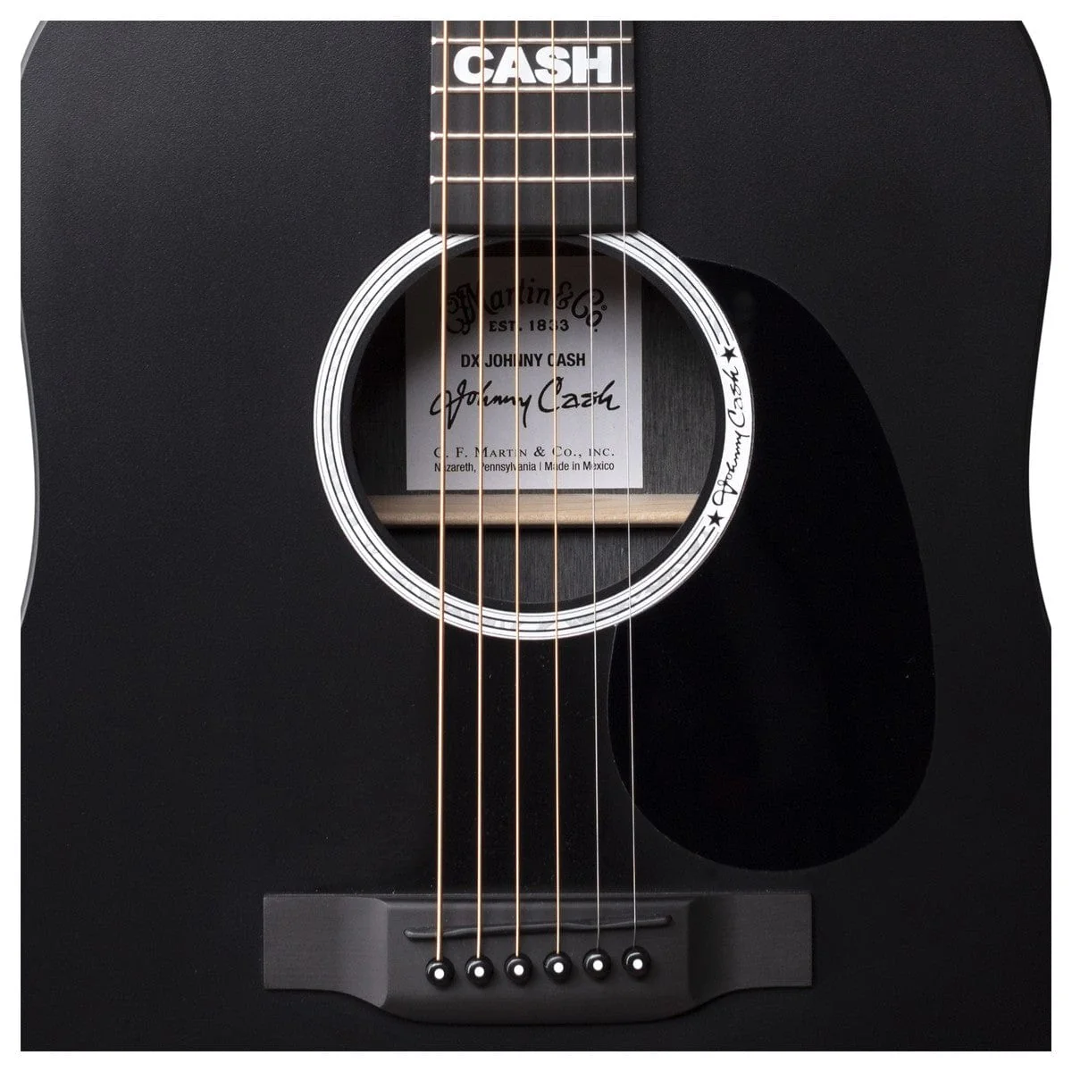 Martin DX Johnny Cash Black Acoustic Guitar - Image 6
