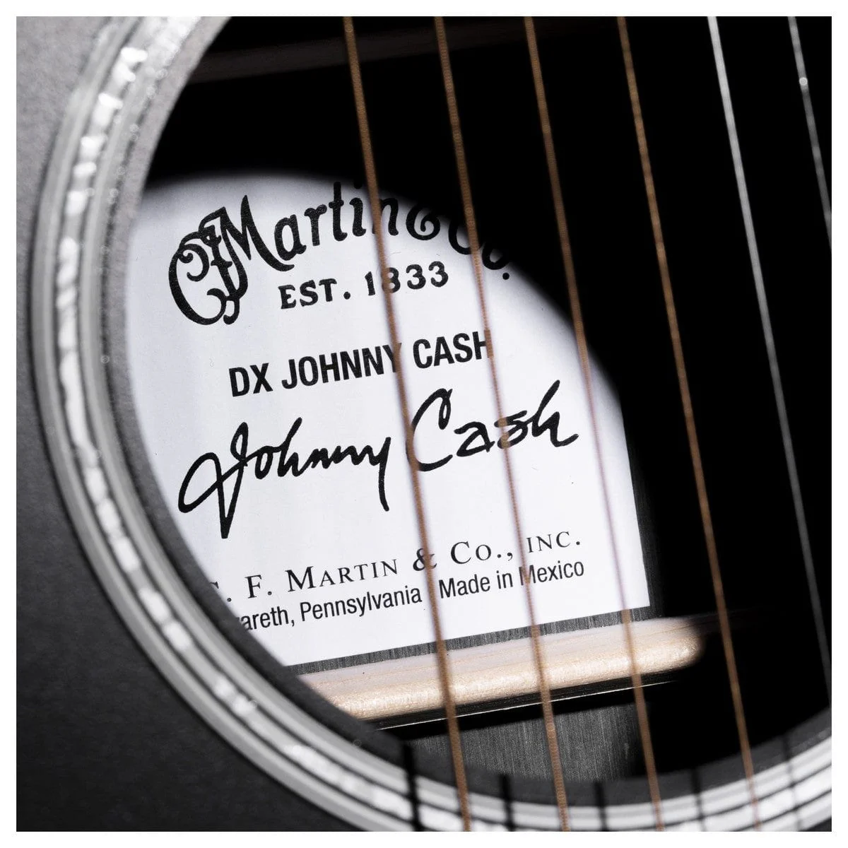 Martin DX Johnny Cash Black Acoustic Guitar - Image 7