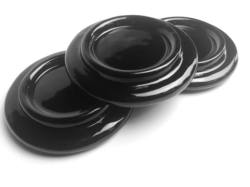 Nocturne Grand Piano Castor Cups; Black Set Of 3