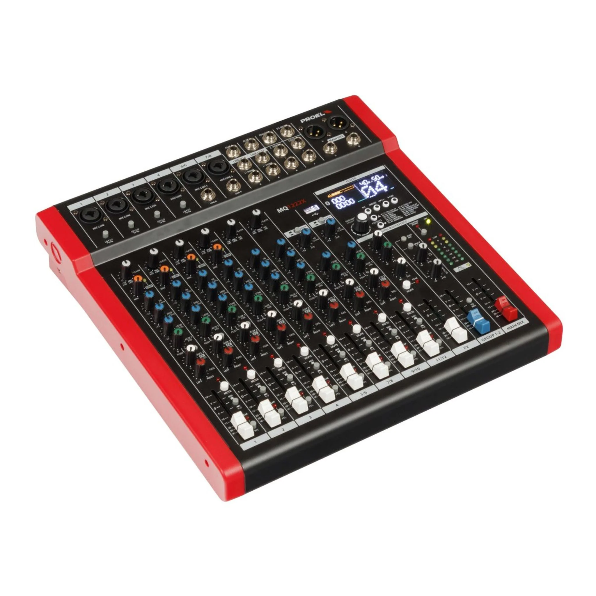 Proel MQ1222X 12-In Mixer with FX, USB, and Bluetooth