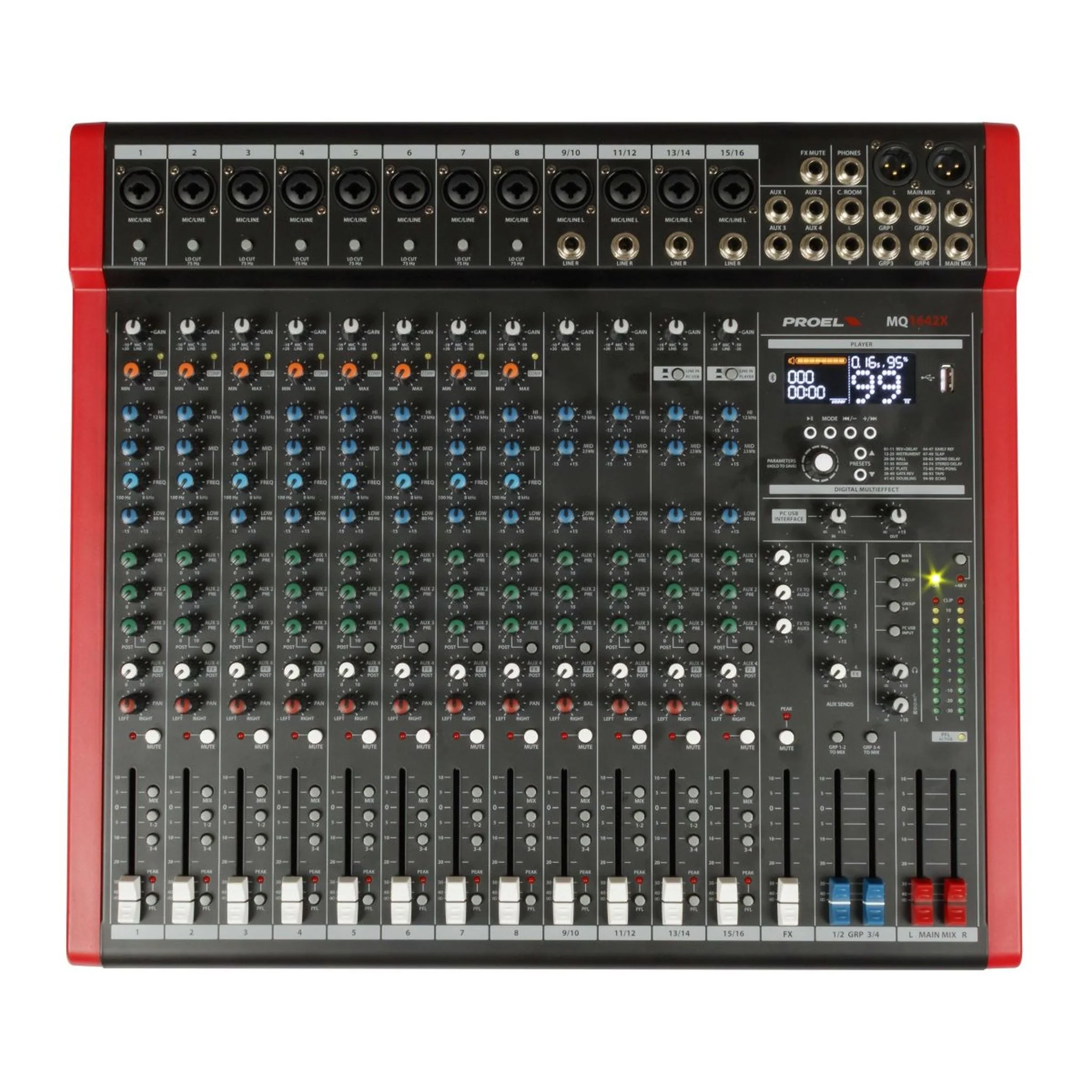 Proel MQ1642X 16-In Mixer with FX, USB, and Bluetooth - Image 10
