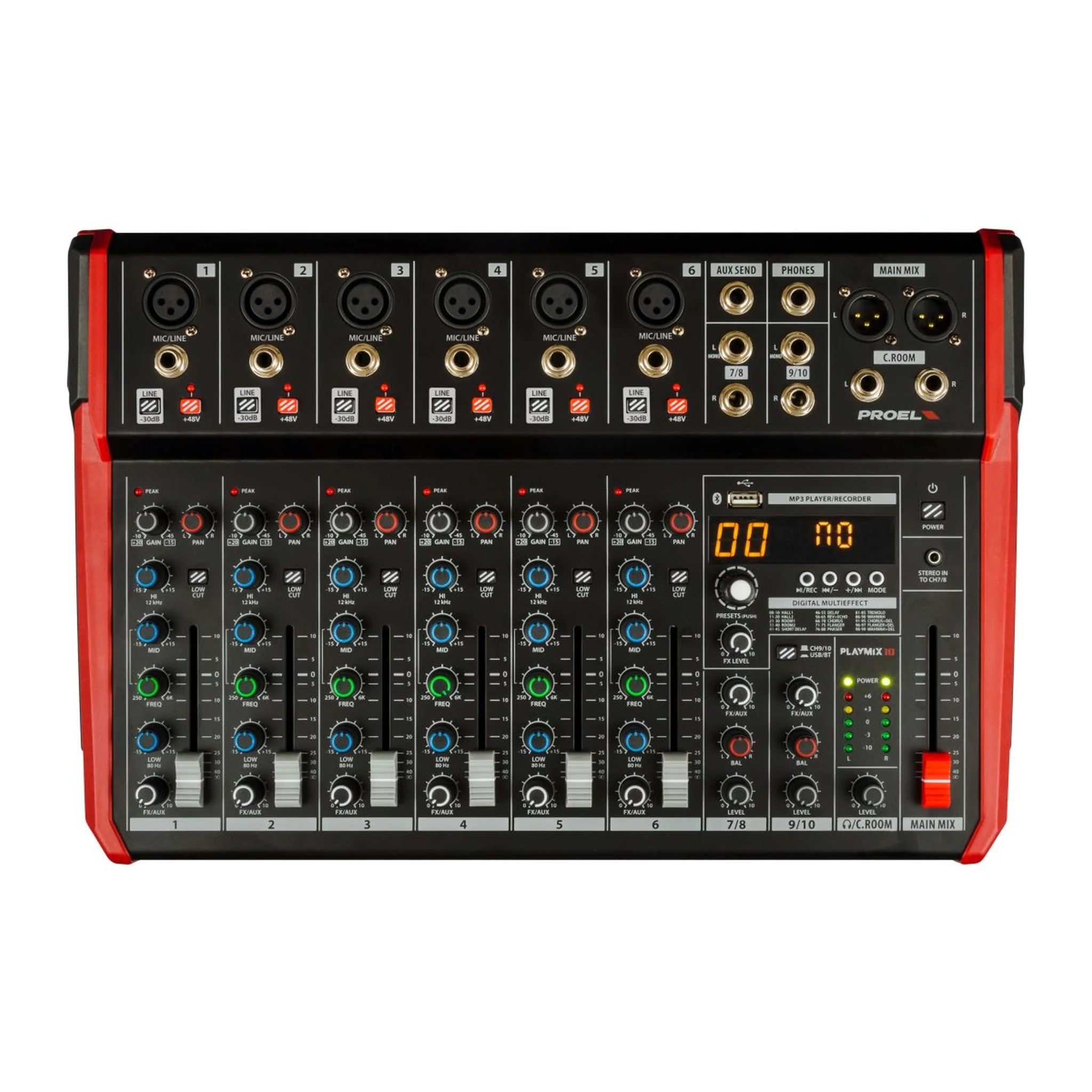 Proel Playmix10 10-In Mixer with FX and USB - Image 2