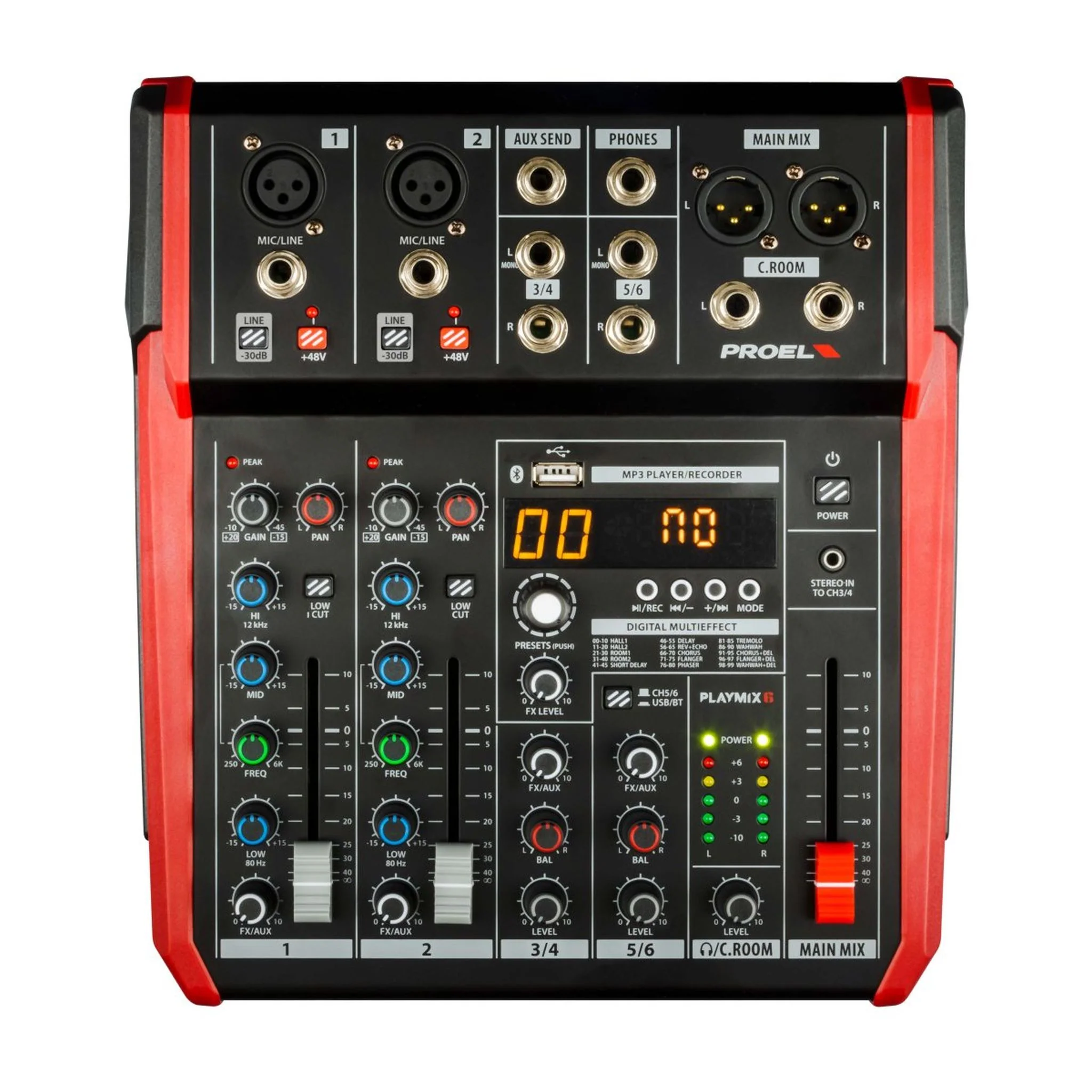 Proel Playmix6 6-In Mixer with FX and USB - Image 2