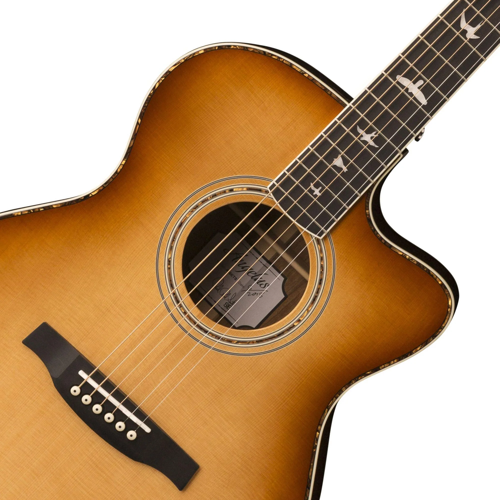 PRS SE Angelus A40E Electro Acoustic; Tobacco Sunburst - Image 3