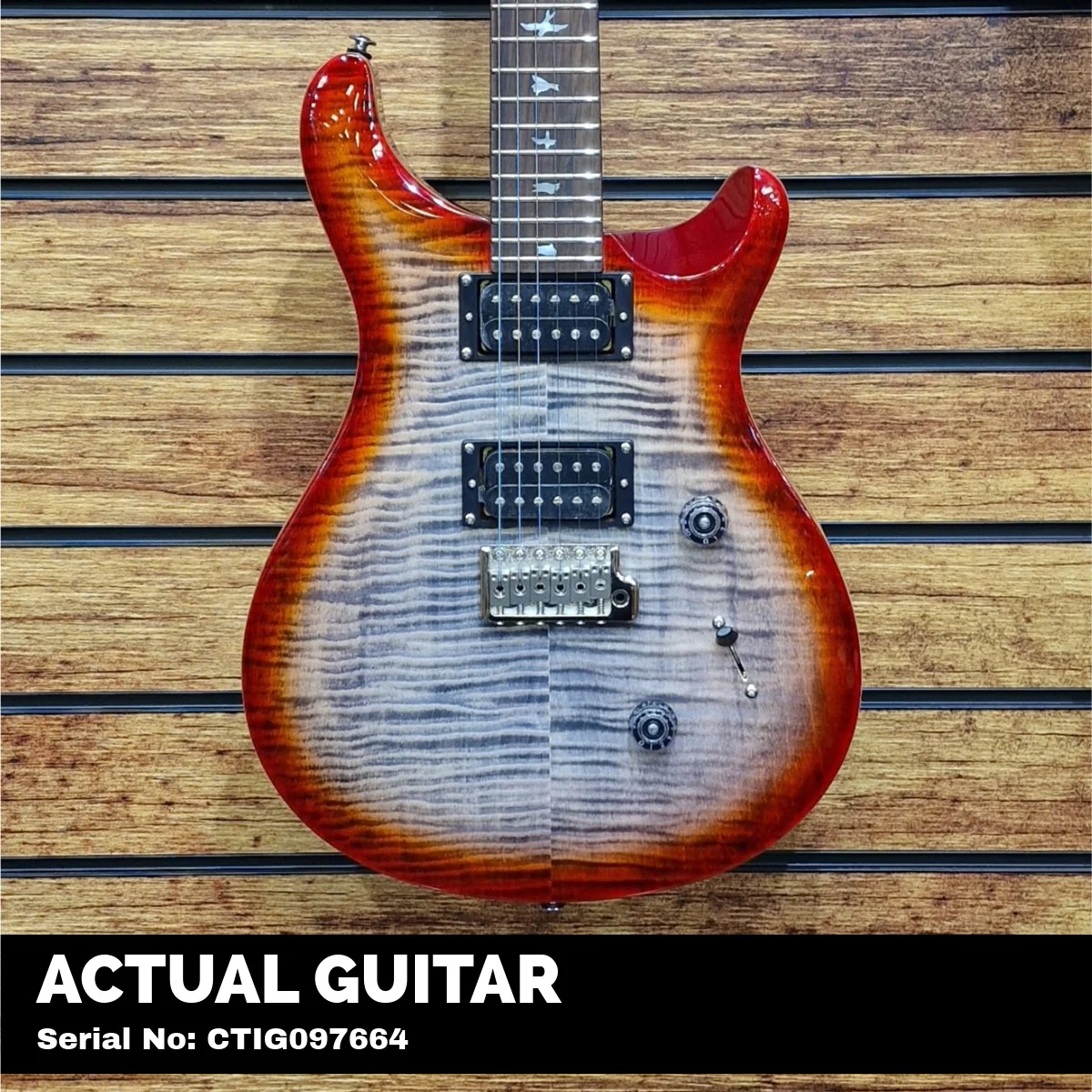 PRS SE Custom 24 Electric Guitar; Charcoal Cherry Burst - Image 2