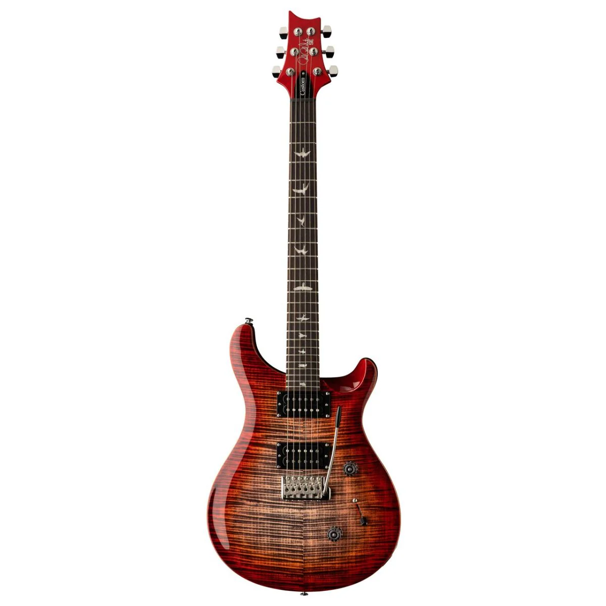 PRS SE Custom 24 Electric Guitar; Charcoal Cherry Burst - Image 3