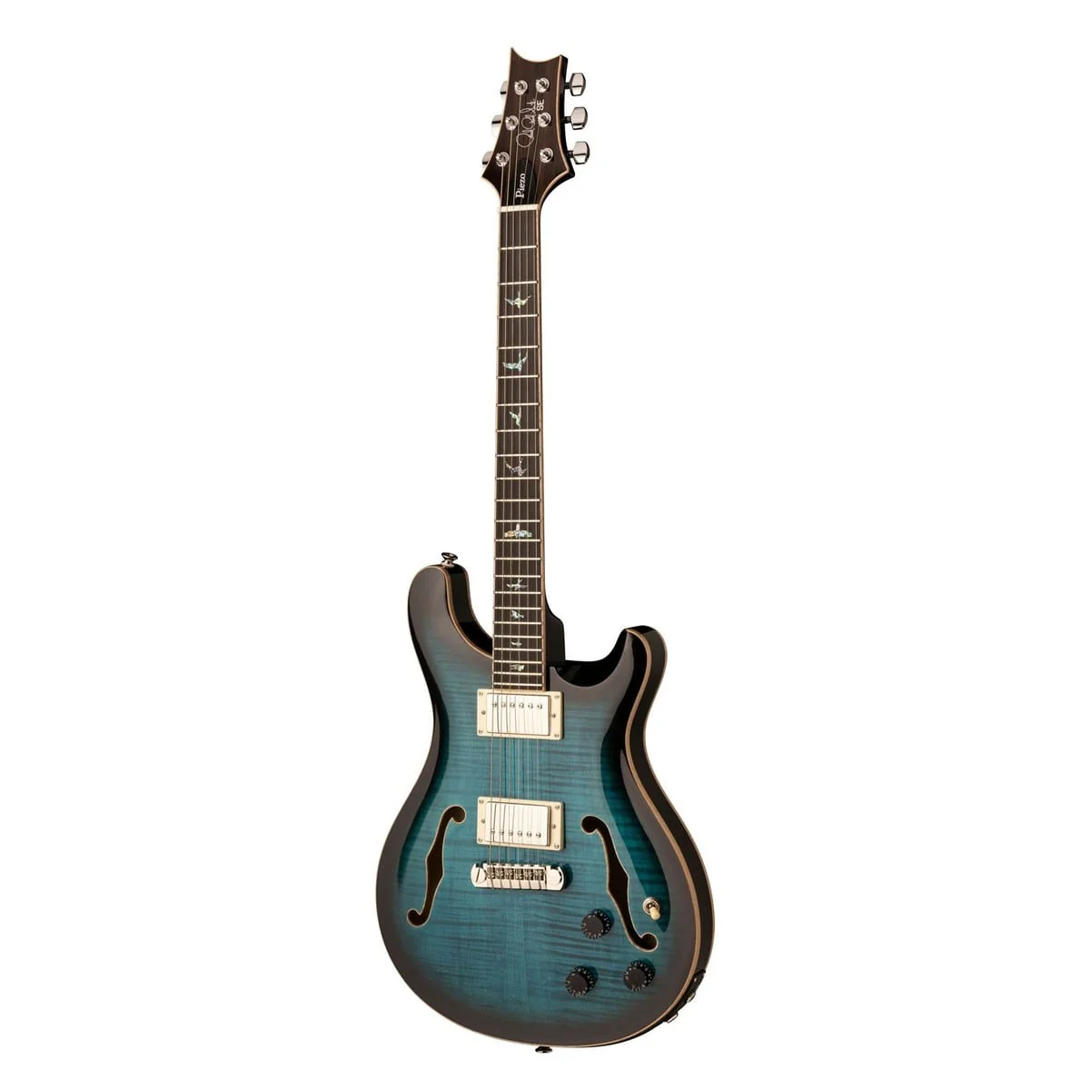 PRS SE Hollowbody II Piezo Peacock Blue Guitar - Image 4