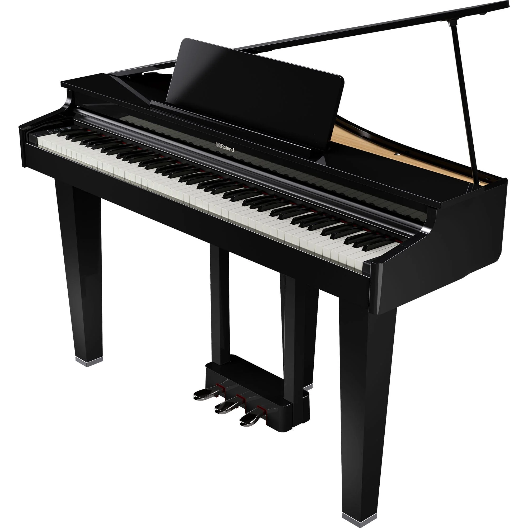 Roland GP3 Digital Compact Grand Piano Concert Package; Polished Ebony - Image 2