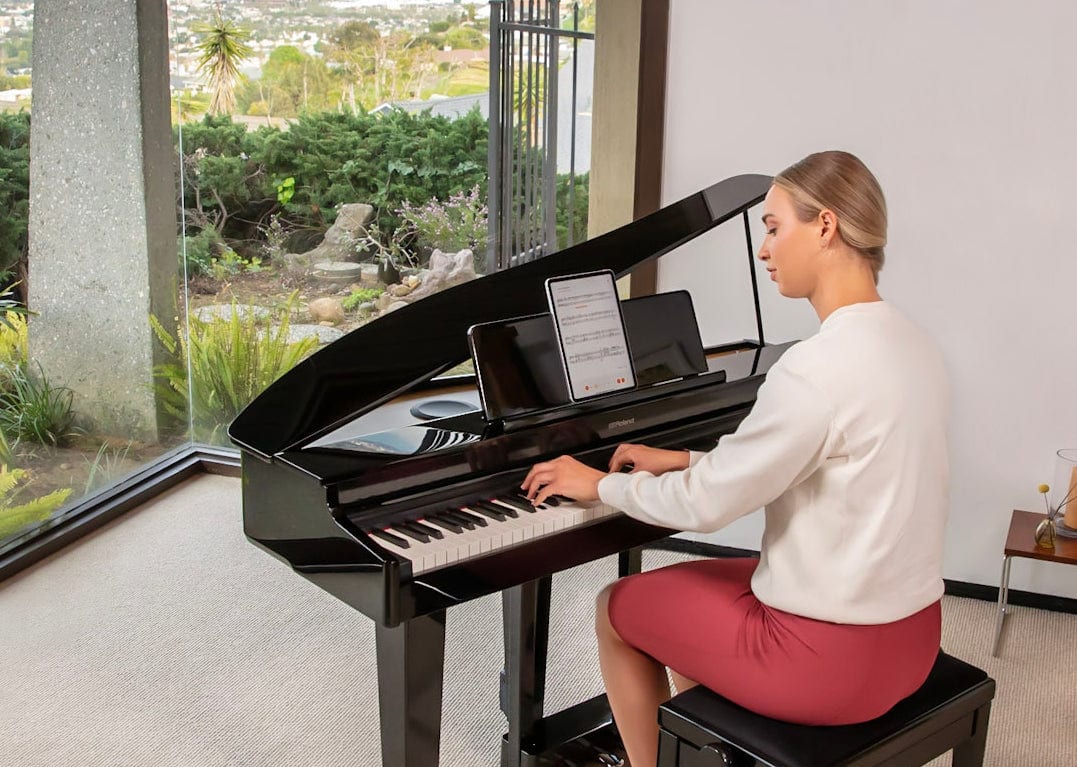 Roland GP3 Digital Compact Grand Piano; Polished Ebony - Image 3