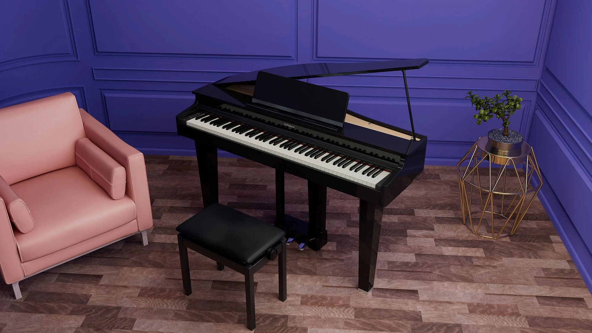 Roland GP3 Digital Compact Grand Piano Value Package; Polished Ebony - Image 14