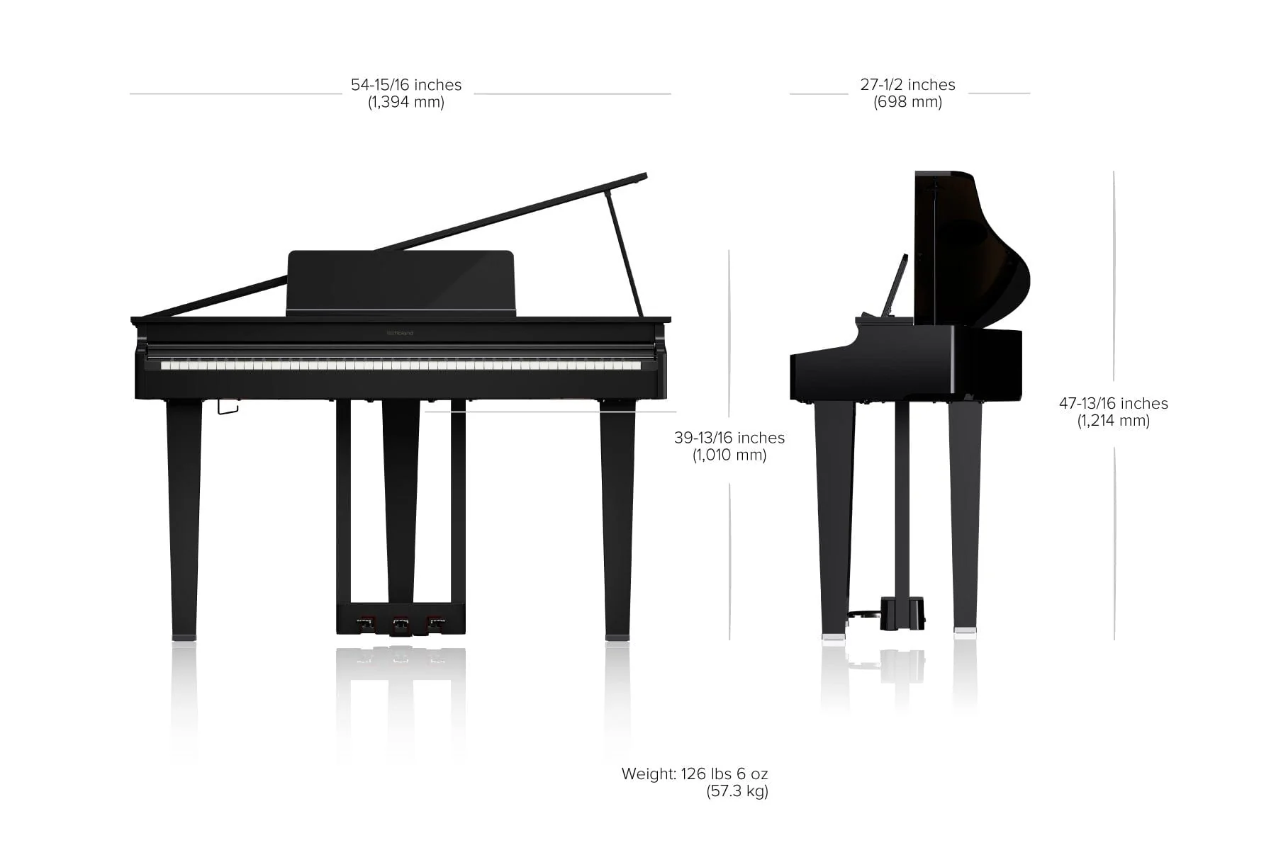 Roland GP3 Digital Compact Grand Piano Value Package; Polished Ebony - Image 19