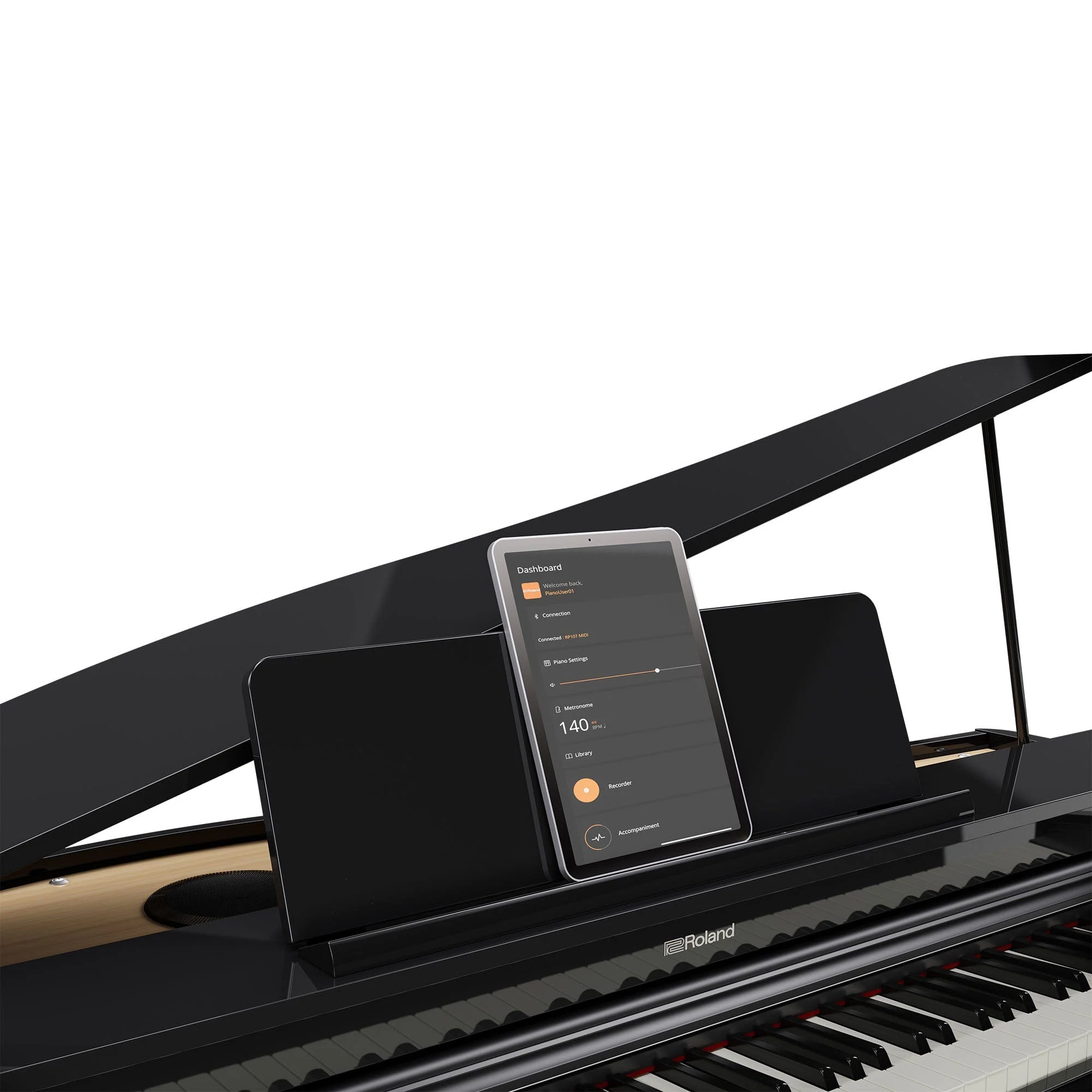 Roland GP3 Digital Compact Grand Piano Value Package; Polished Ebony - Image 8