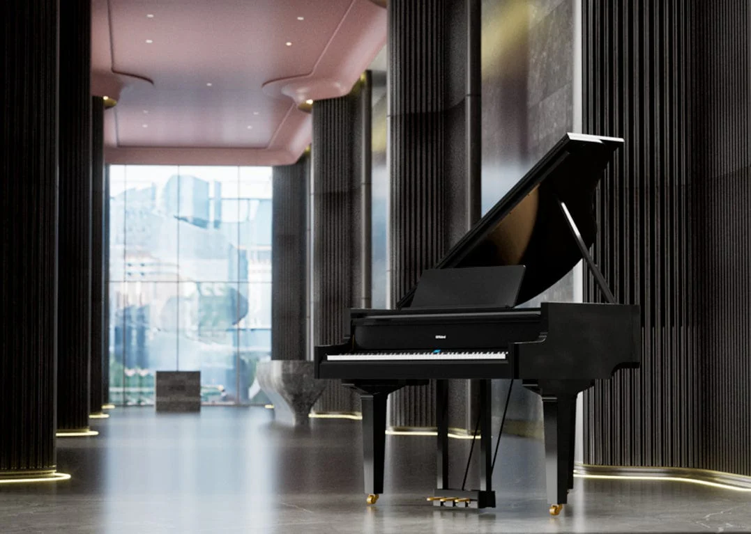 Roland GP9 Digital Grand Piano; Polished Ebony Concert Package - Image 10