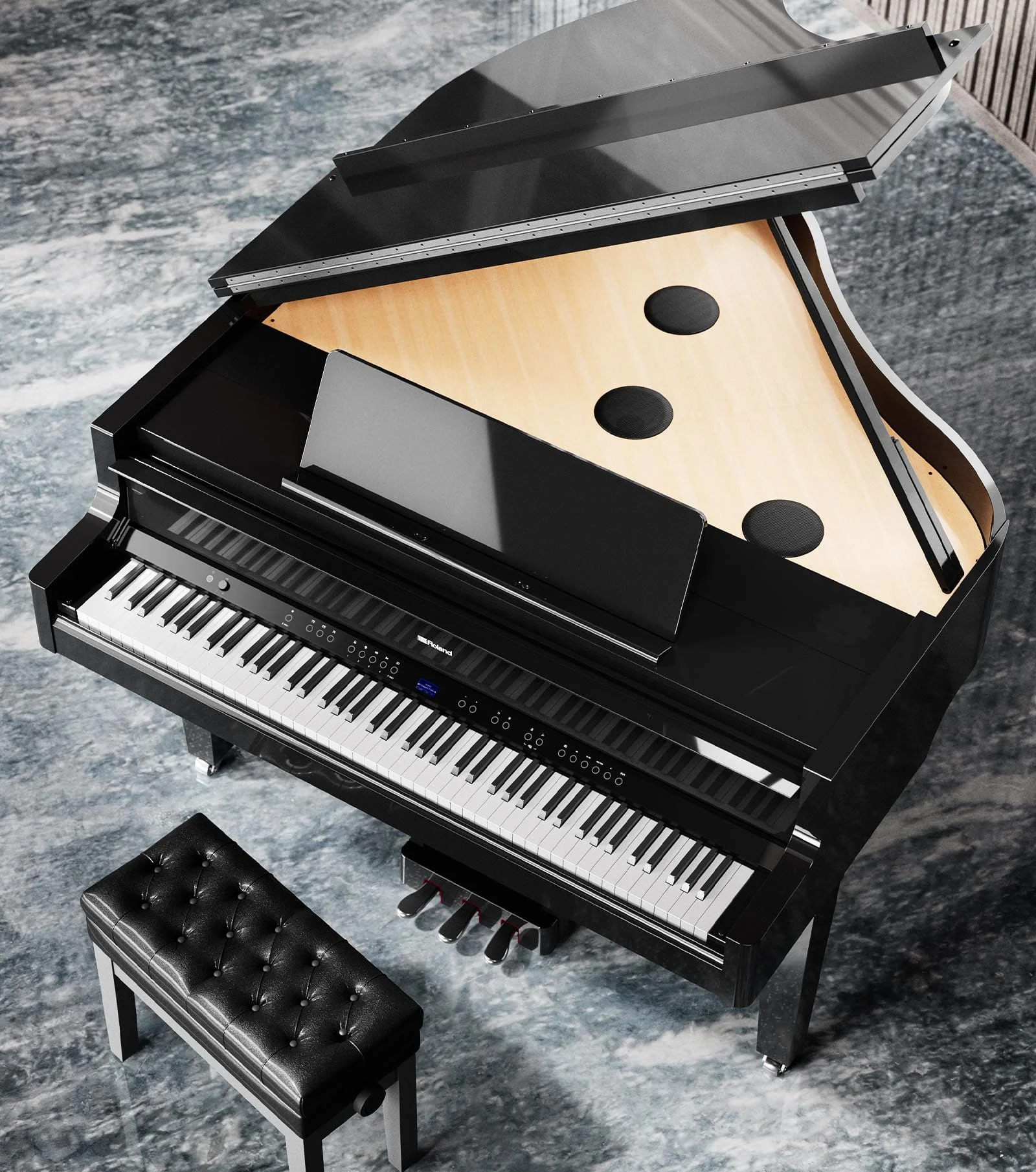 Roland GP9M Self-Playing Digital Grand Piano; Polished Ebony - Image 11