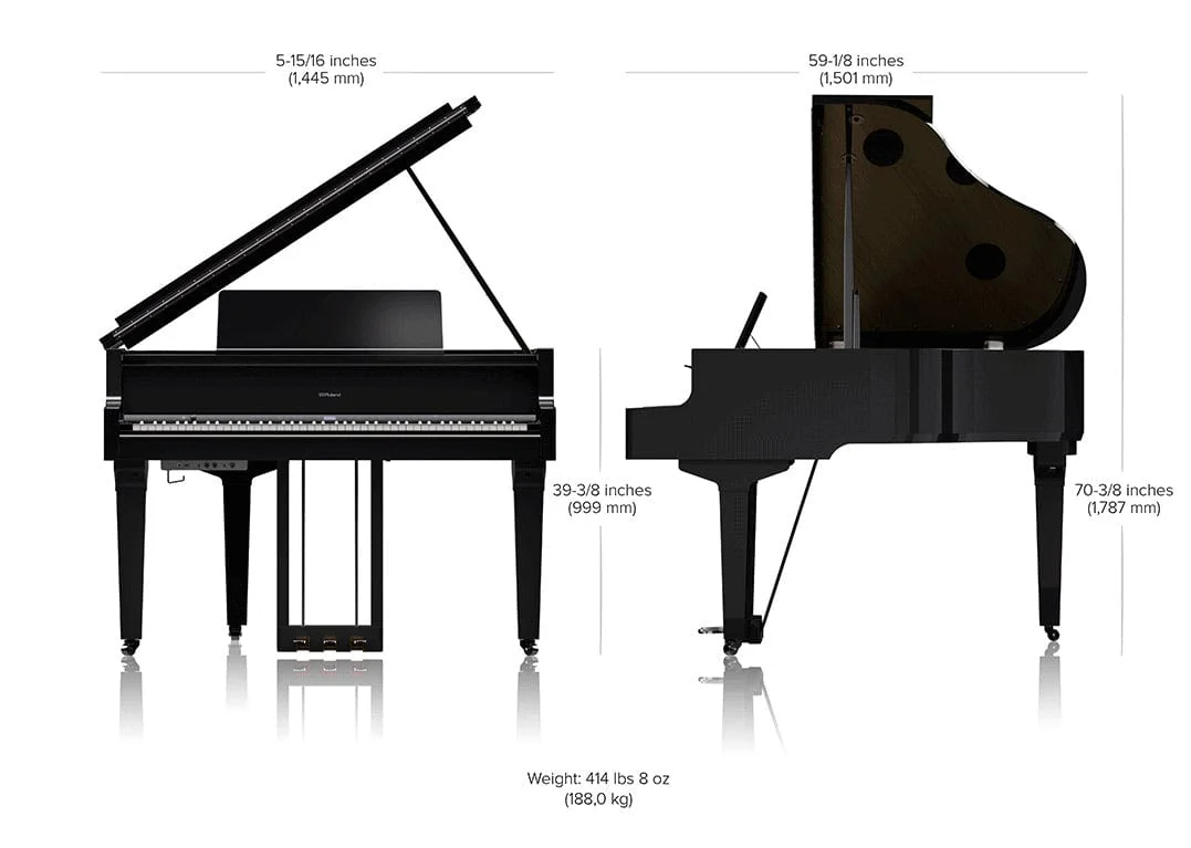 Roland GP9M Self-Playing Digital Grand Piano; Polished Ebony Concert Package - Image 16