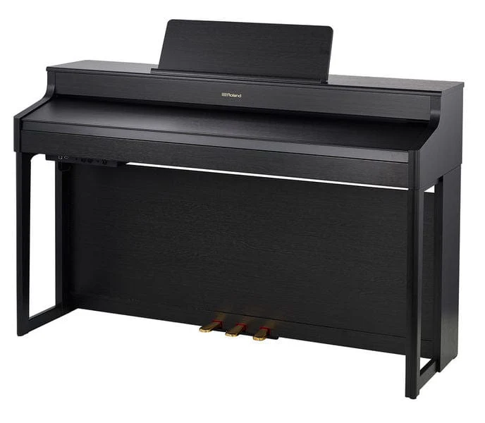 Roland HP702 Charcoal Black with Piano Stool & Roland RH200 Headphones - Image 10