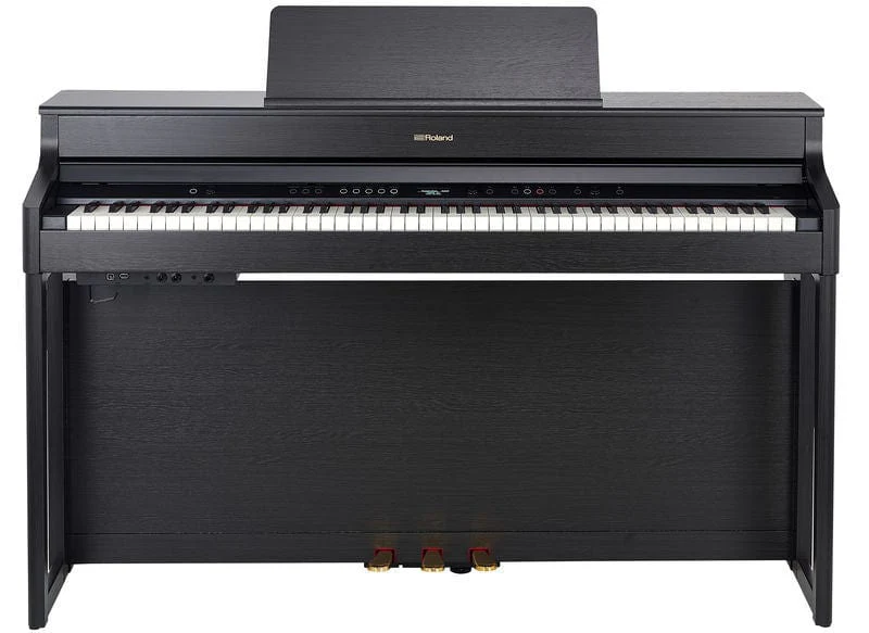 Roland HP702 Charcoal Black with Piano Stool & Roland RH200 Headphones - Image 14