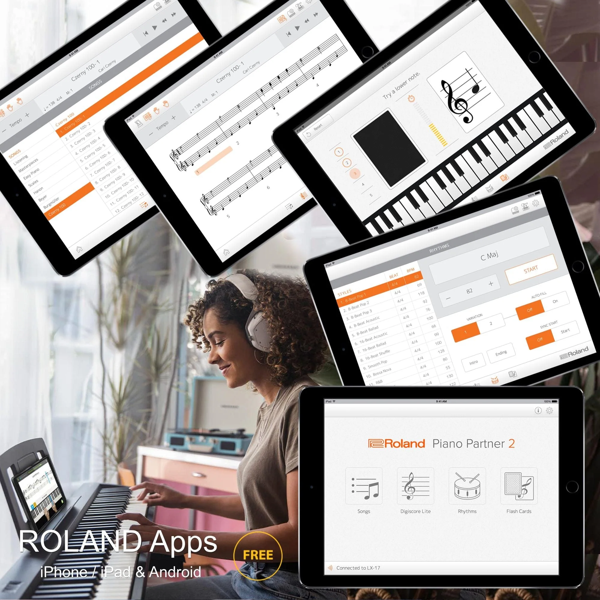 Roland HP702 Digital Piano; Dark Rosewood - Image 6