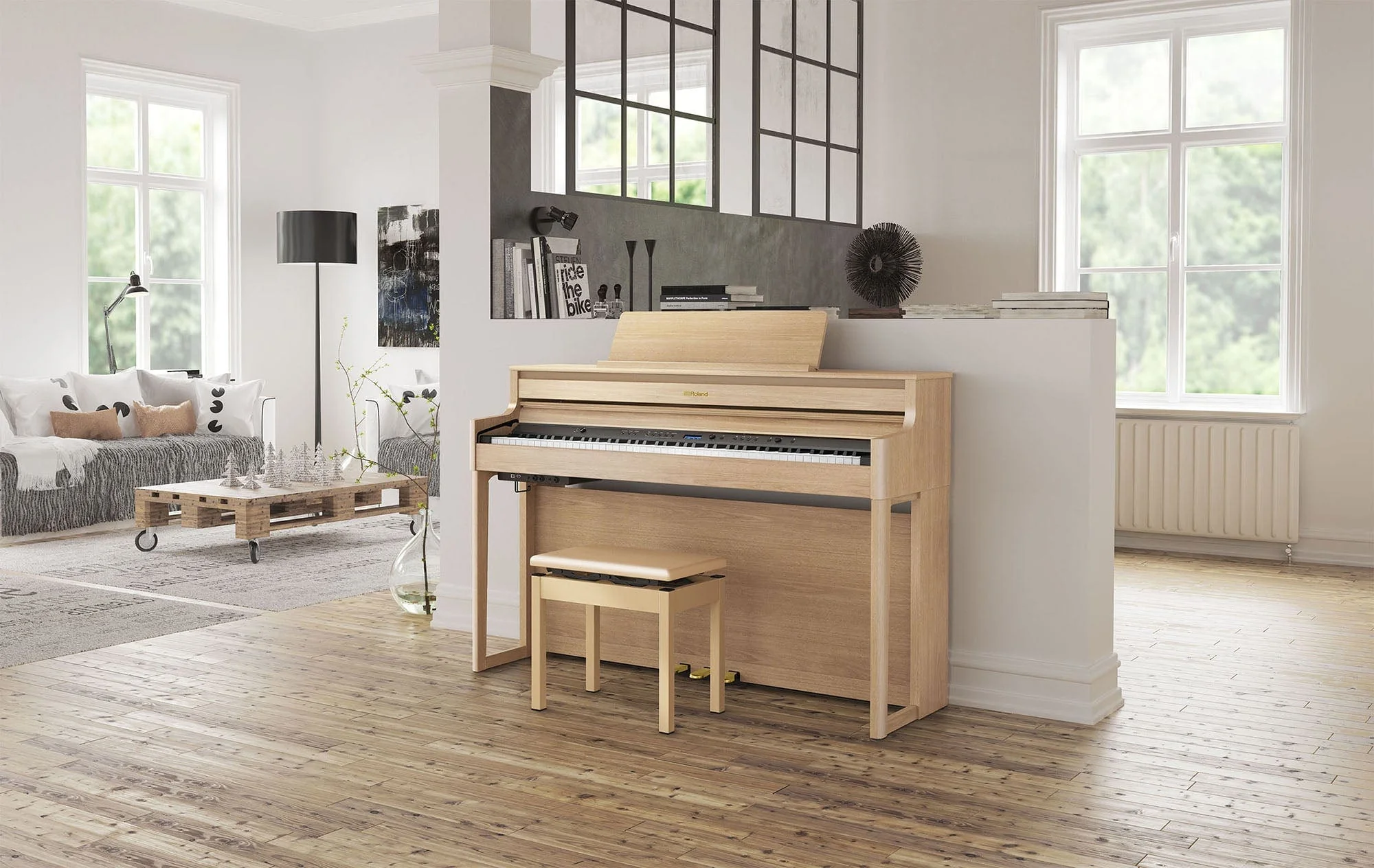 Roland HP702 Digital Piano; Light Oak - Image 3