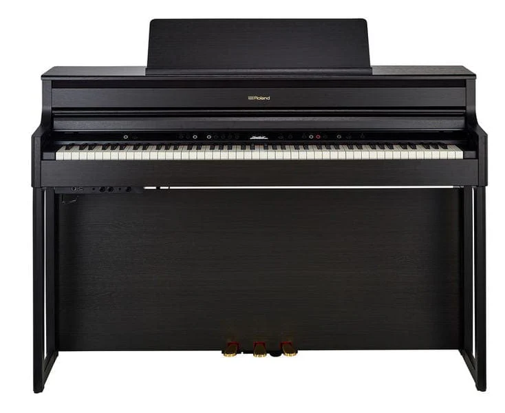 Roland HP704 Charcoal Black with Piano Stool & Roland RH200 Headphones - Image 11
