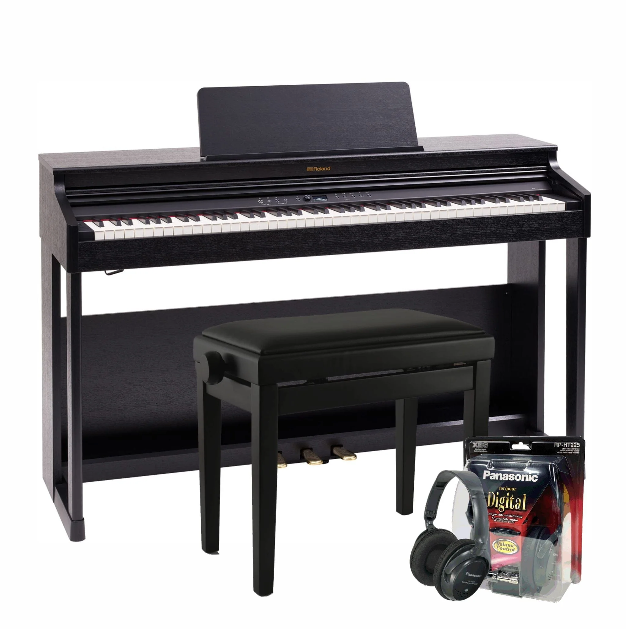 Roland RP701 Charcoal Black Digital Piano Value Package - Image 2
