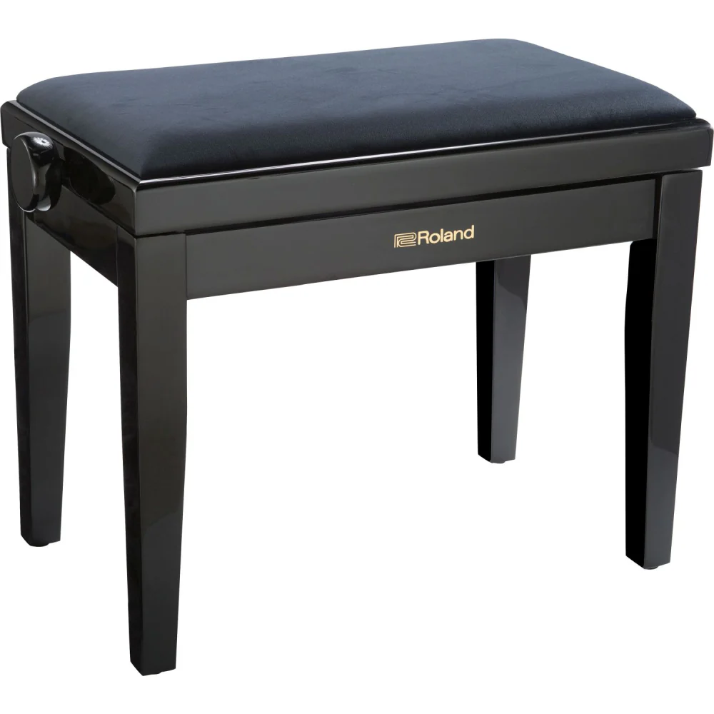 Roland RPB-220PE Adjustable-Height Piano Bench; Polished Ebony Velour Seat