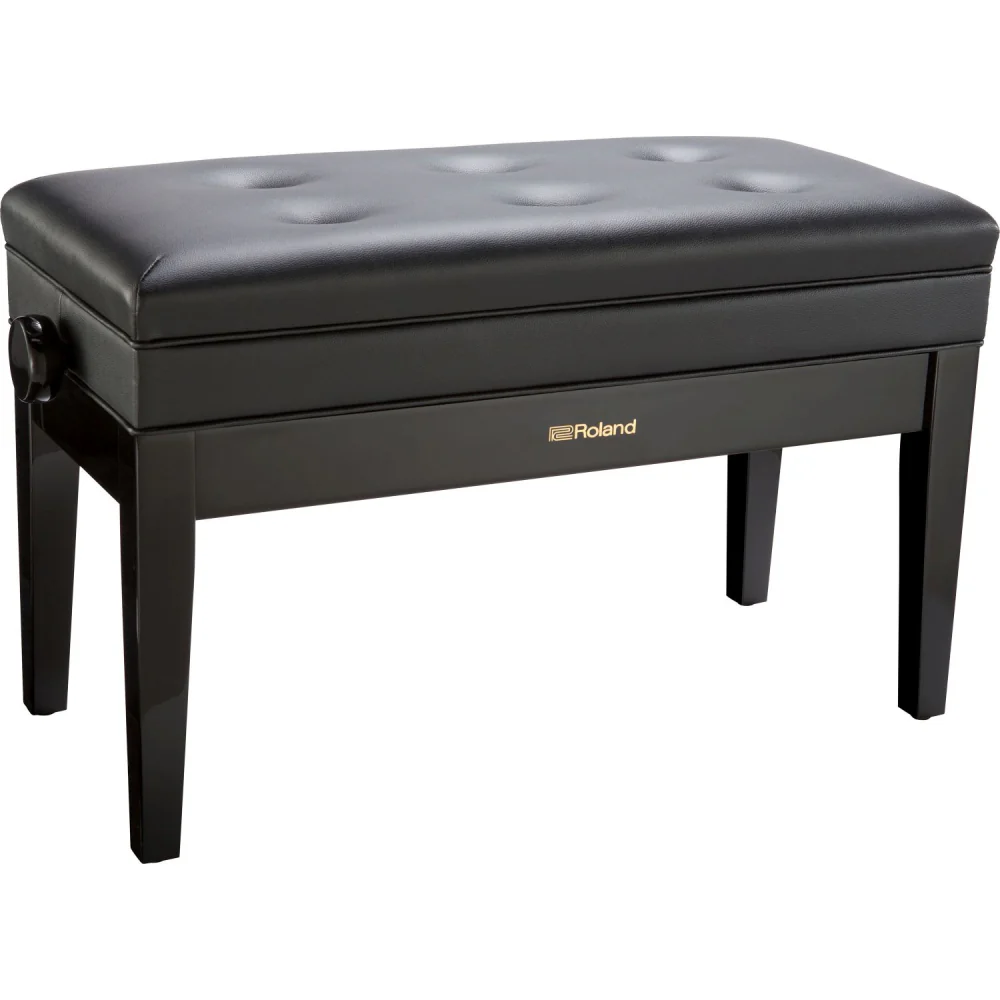 Roland RPB-D400PE Piano Bench; Duet Size Polished Ebony Vinyl Seat