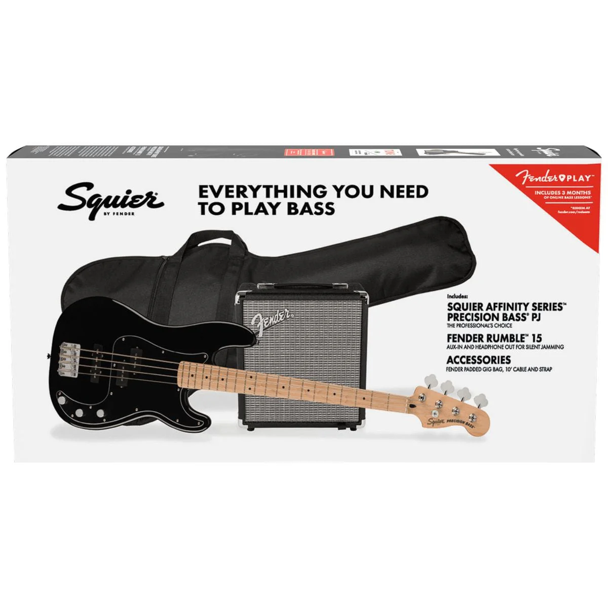Squier Affinity Precision Bass PJ Pack Maple Black Pack - Image 3