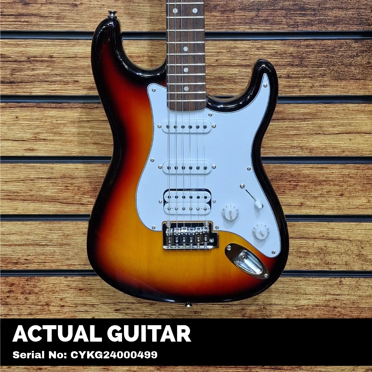 Squier Affinity Series Stratocaster Junior HSS; 3 Colour Sunburst - Image 2