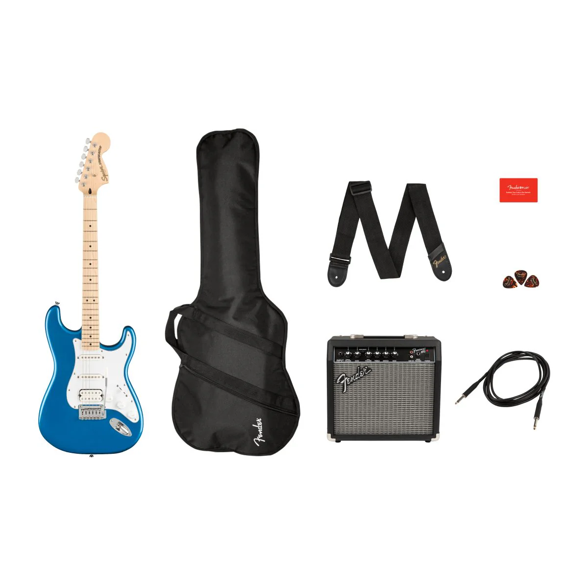 Squier Affinity Stratocaster HSS Guitar Pack Lake Placid Blue - Image 2
