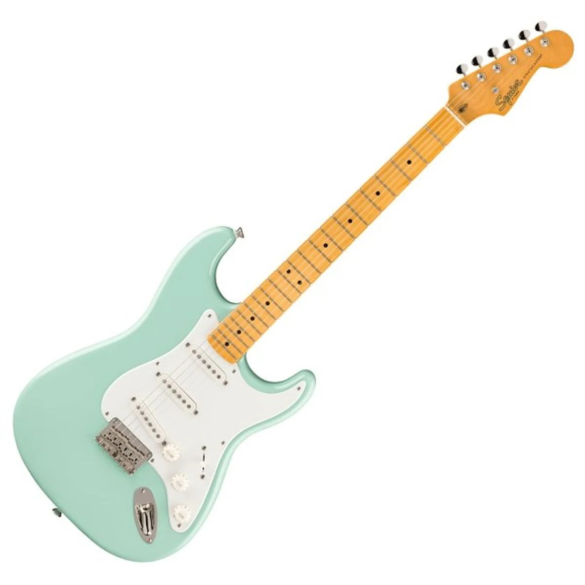 Squier Classic Vibe '50s Stratocaster HT, Maple Fingerboard, Parchment Pickguard, Surf Green - Image 3