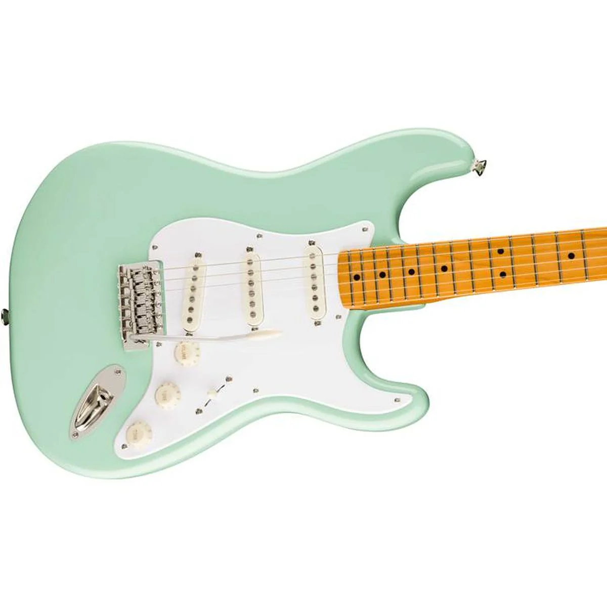 Squier Classic Vibe '50s Stratocaster HT, Maple Fingerboard, Parchment Pickguard, Surf Green - Image 4