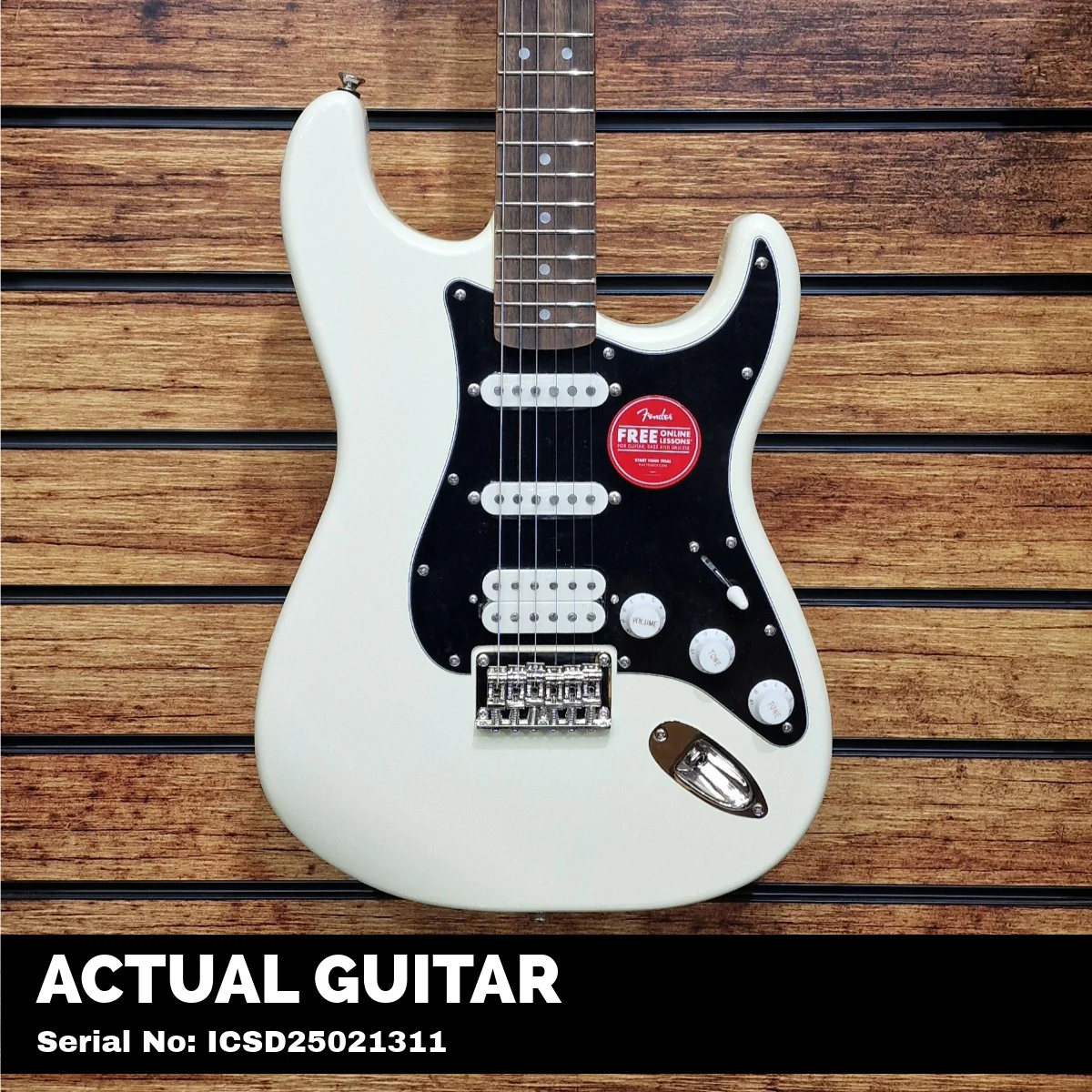 Squier Classic Vibe '70s Stratocaster HT HSS, Laurel Fingerboard, Black Pickguard, Olympic White - Image 2