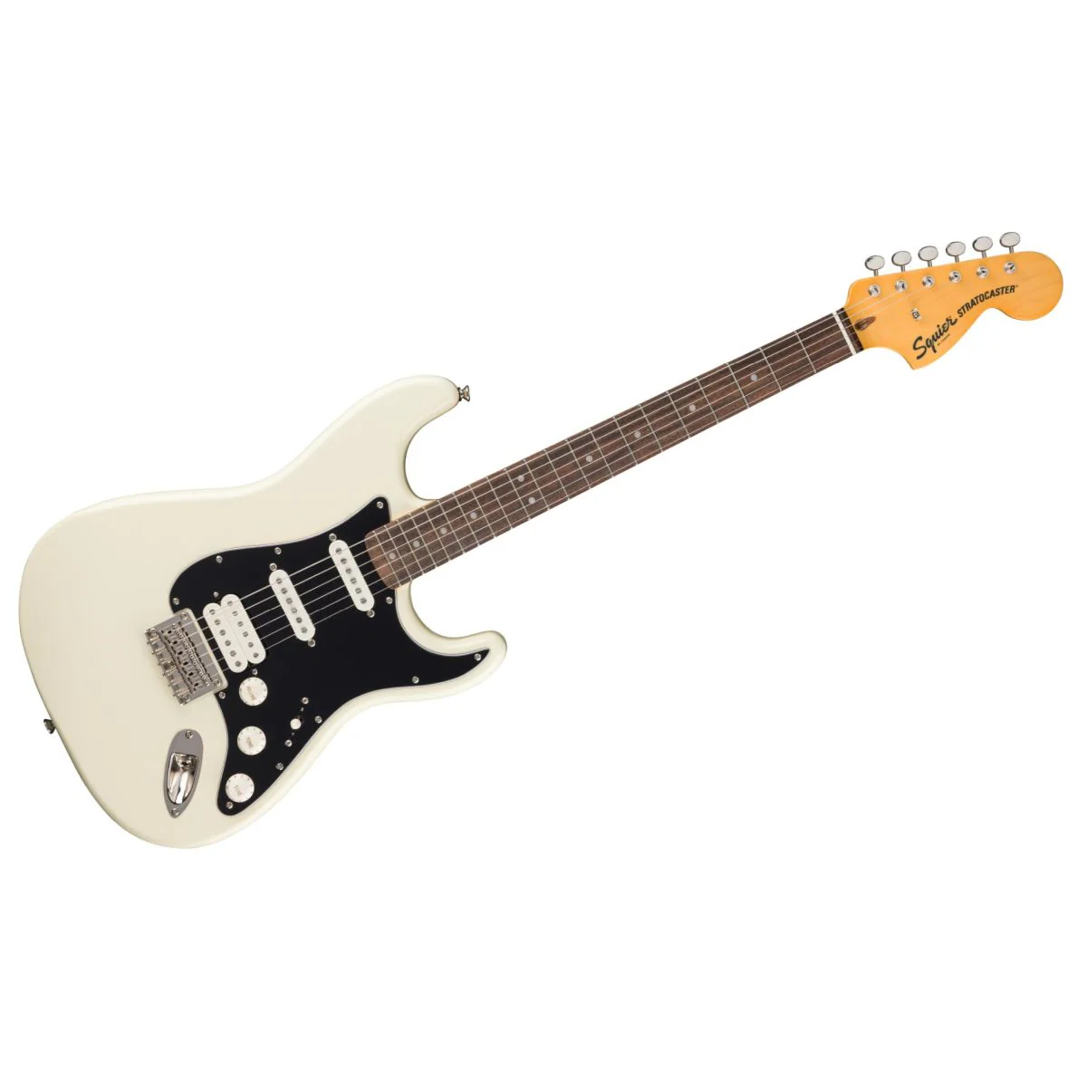 Squier Classic Vibe '70s Stratocaster HT HSS, Laurel Fingerboard, Black Pickguard, Olympic White - Image 3
