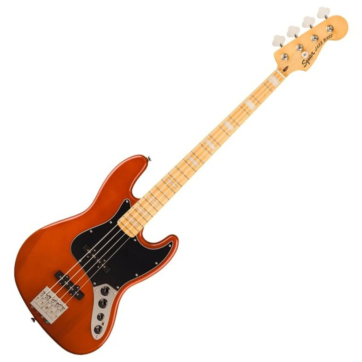 Squier Classic Vibe Active '70s Jazz Bass; Maple Fingerboard, Black Pickguard, Mocha - Image 2