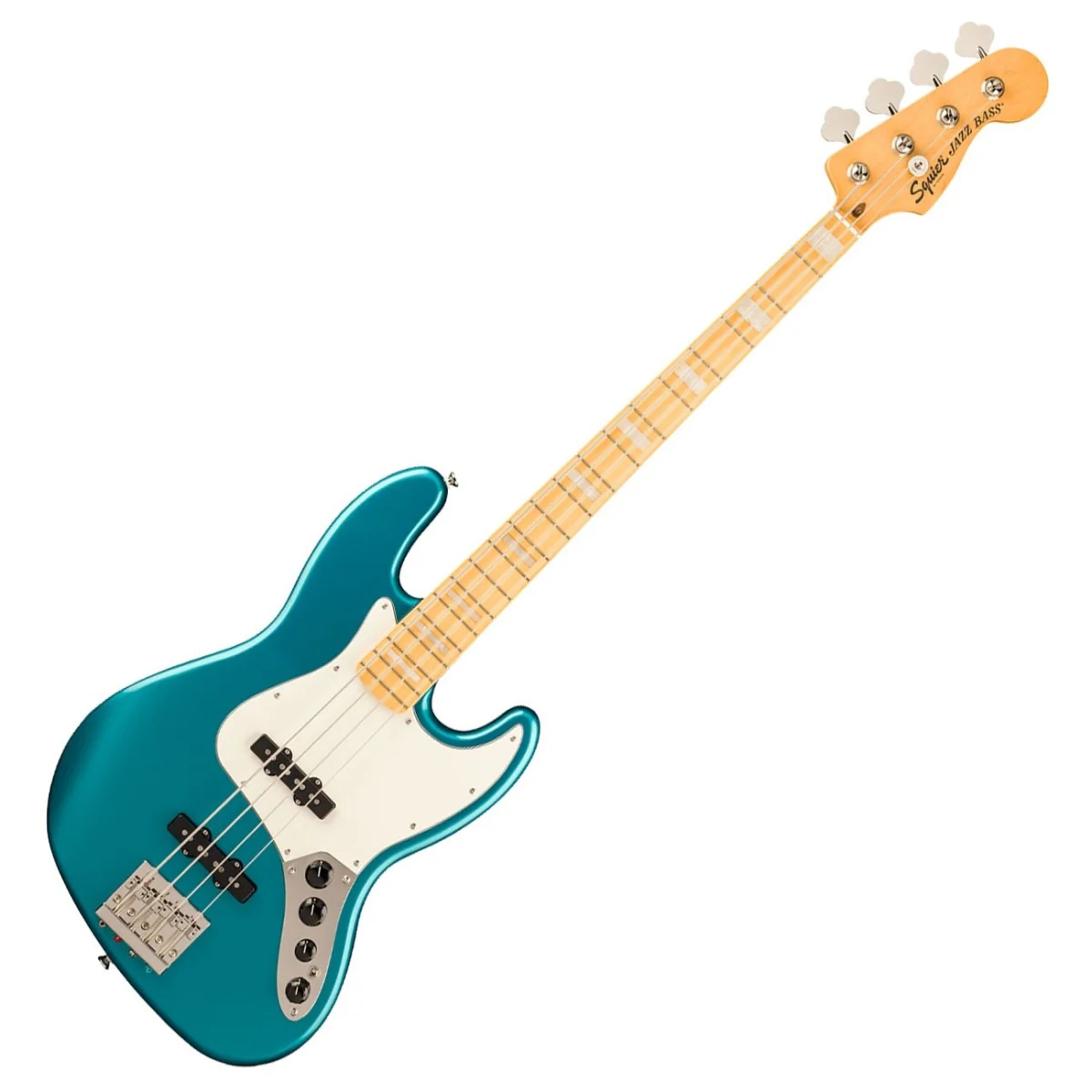 Squier Classic Vibe Active '70s Jazz Bass; Maple Fingerboard, Parchment Pickguard, Ocean Turquoise - Image 3