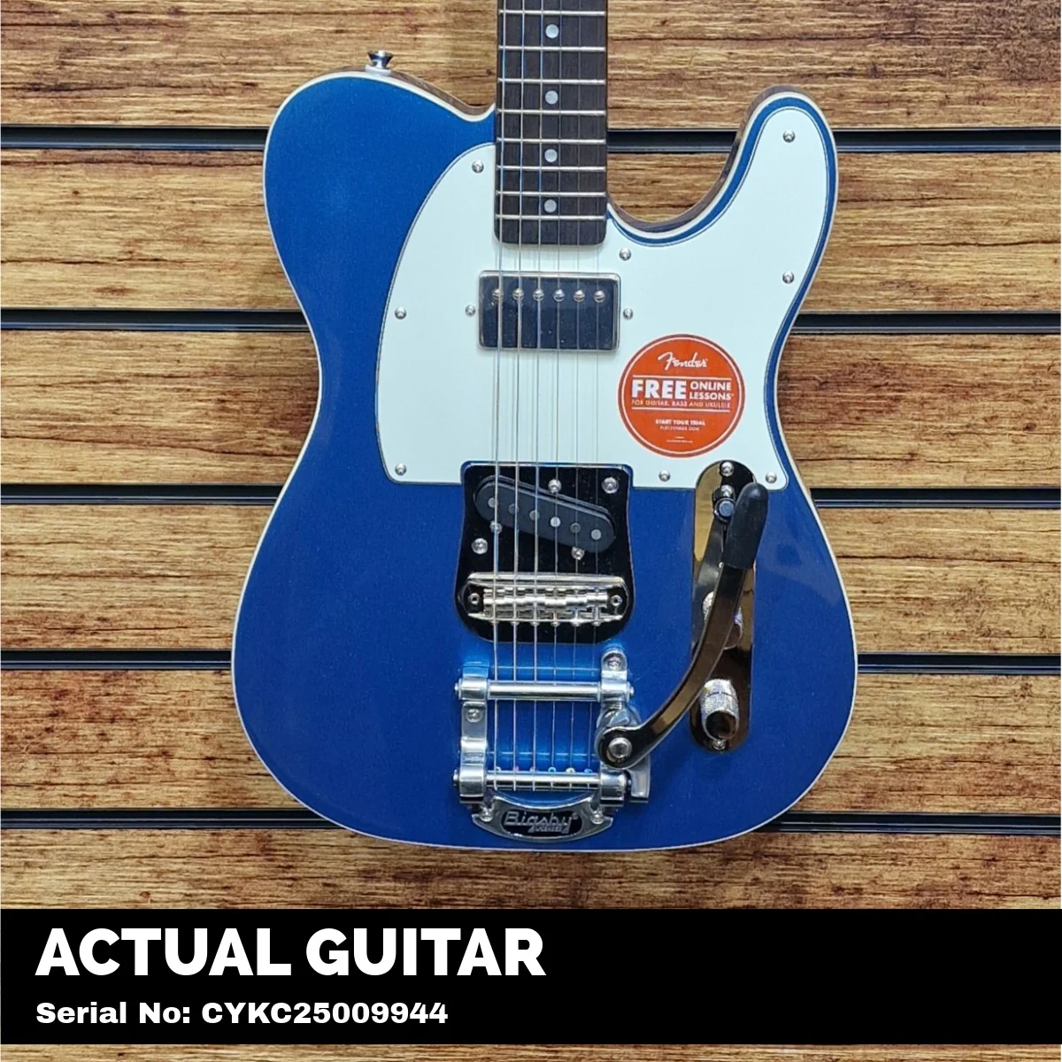 Squier Classic Vibe Custom Telecaster SH with Bigsby, Parchment Pickguard, Lake Placid Blue - Image 2